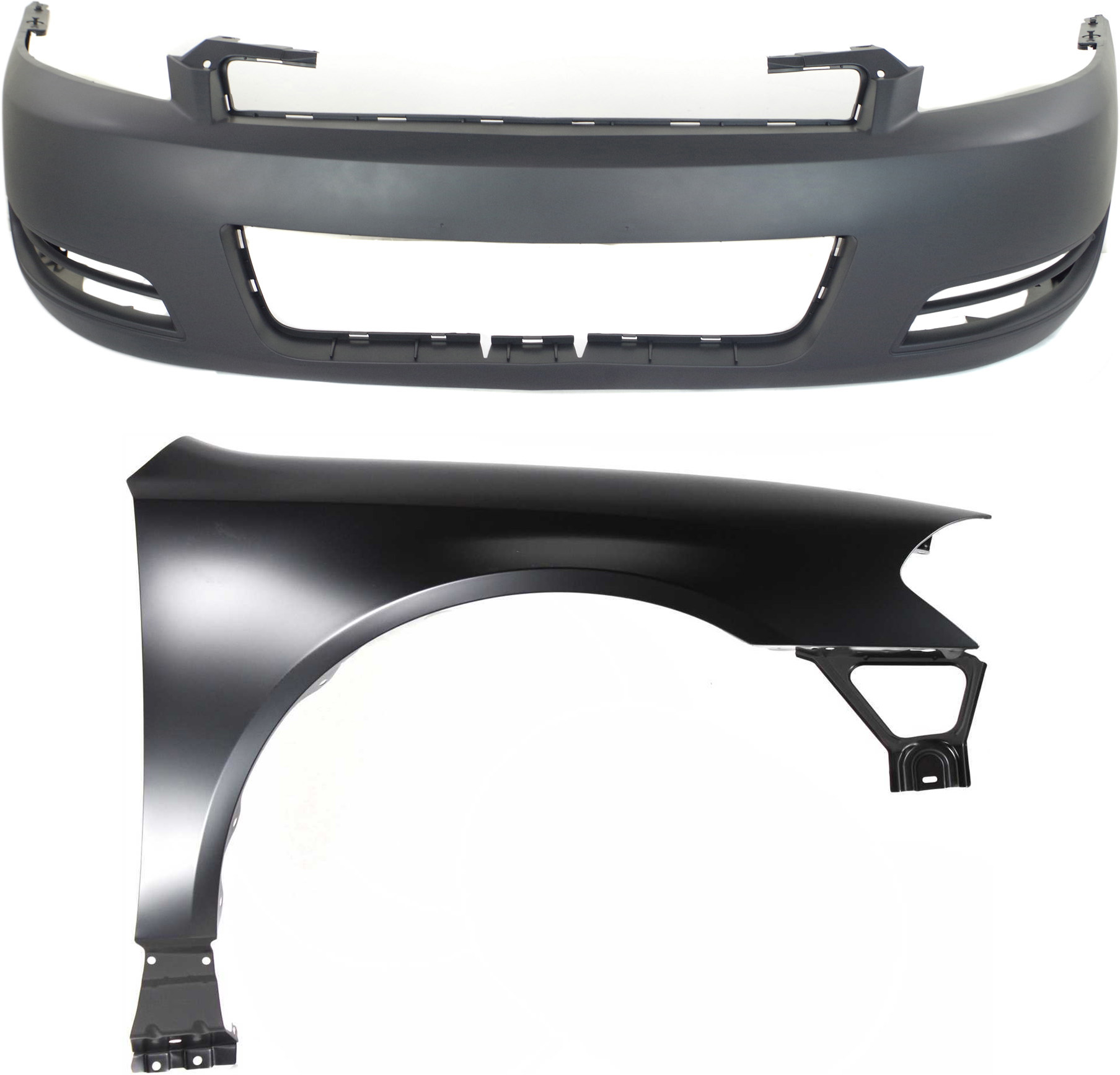 AM IMPALA 06-13 FRONT FENDER RH Primed 2 pc kit with Bumper Cover SKU KIT 121717-46 Partslink GM1241326 GM1000763 OEM 89023524-89025047