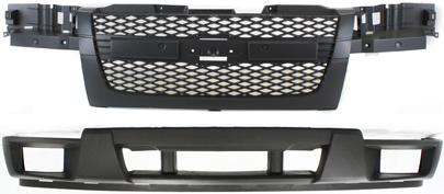 AM COLORADO 04-12 GRILLE 2 pc Kit w o Sport Pkg with Bumper Cover SKU KIT 121717-47 Partslink GM1200518 GM1000722 OEM 12335794-12335805