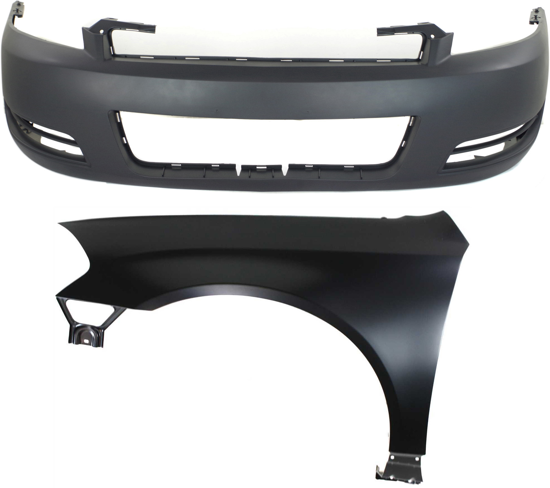 AM IMPALA 06-13 FRONT FENDER LH Primed 2 pc kit with Bumper Cover SKU KIT 121717-49 Partslink GM1240326 GM1000763 OEM 89023525-89025047