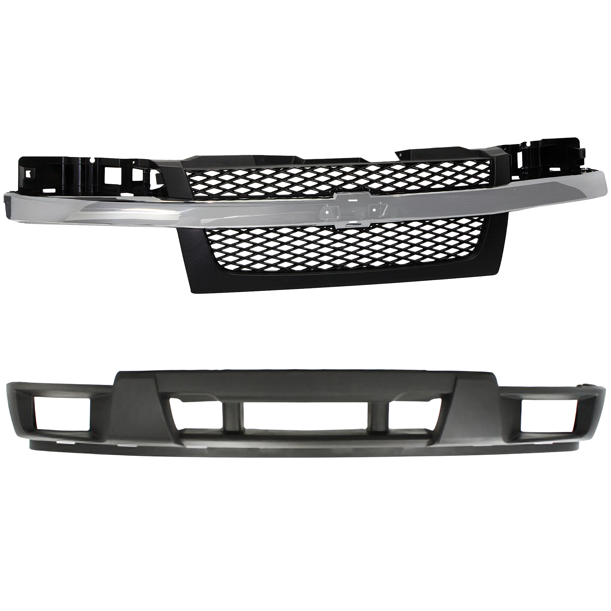 AM COLORADO 04-12 GRILLE 2 pc Kit w o Sport Pkg with Bumper Cover SKU KIT 121717-58 Partslink GM1000722 OEM Performance 12335805