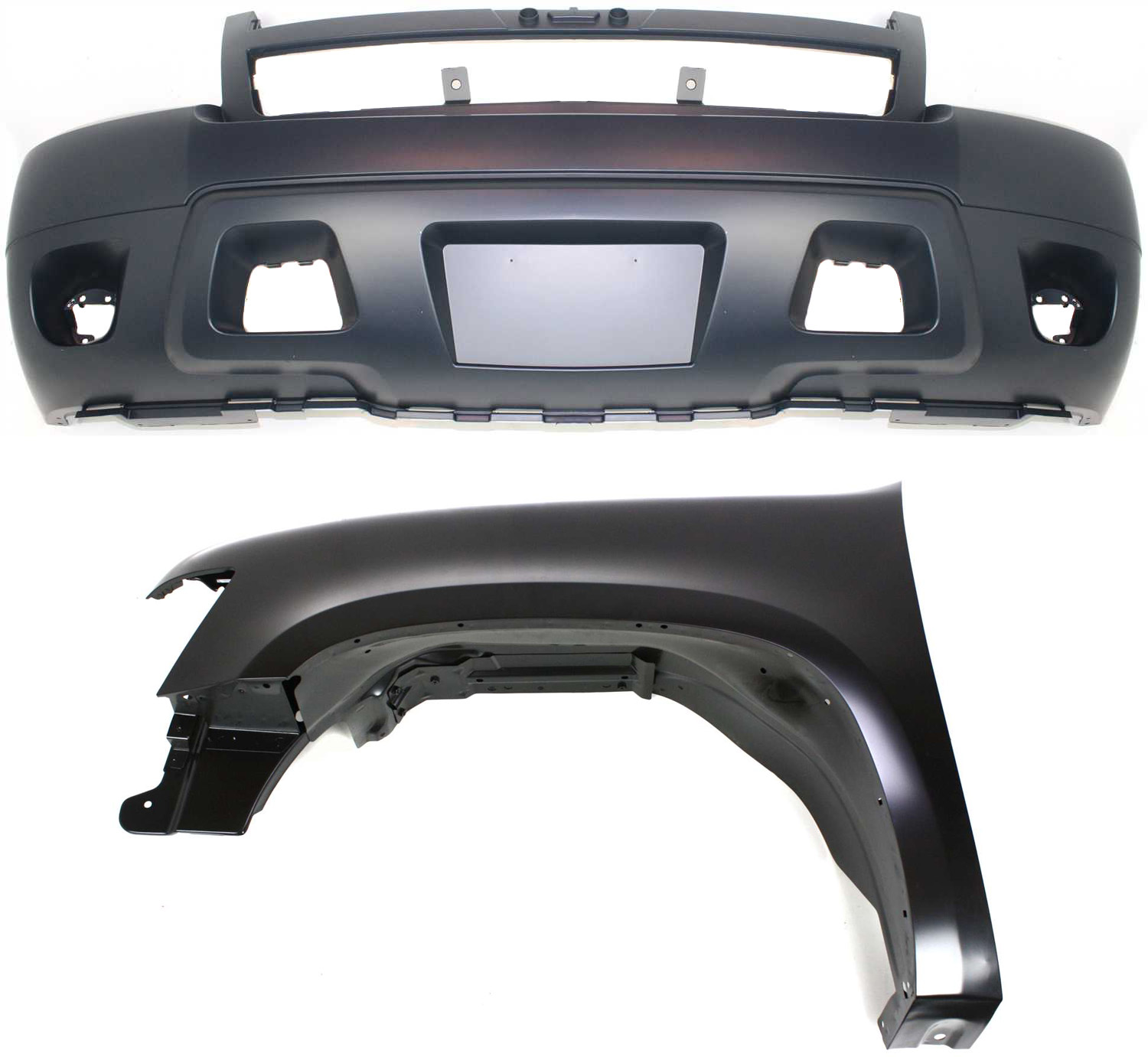 AM AVALANCHE 07-13 TAHOE 07-14 FRONT FENDER LH 2 pc kit with Bumper Cover without Off Road Pkg SKU KIT 121717-62 Partslink GM1240333 GM1000817 OEM 22977475-25814570