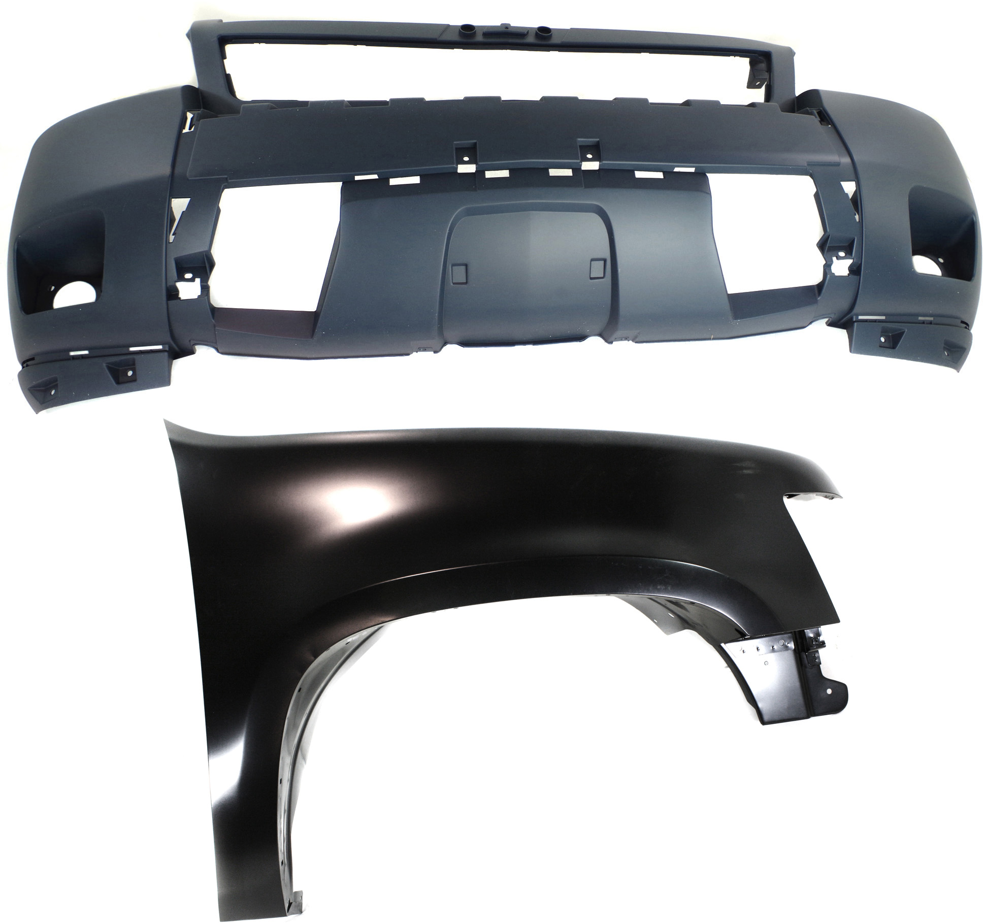 AM SUBURBAN 1500 TAHOE 07-14 FRONT FENDER RH 2 pc kit with Bumper Cover CAPA SKU KIT 121717-65 Partslink GM1000830C GM1241333C OEM 22977476-25830185