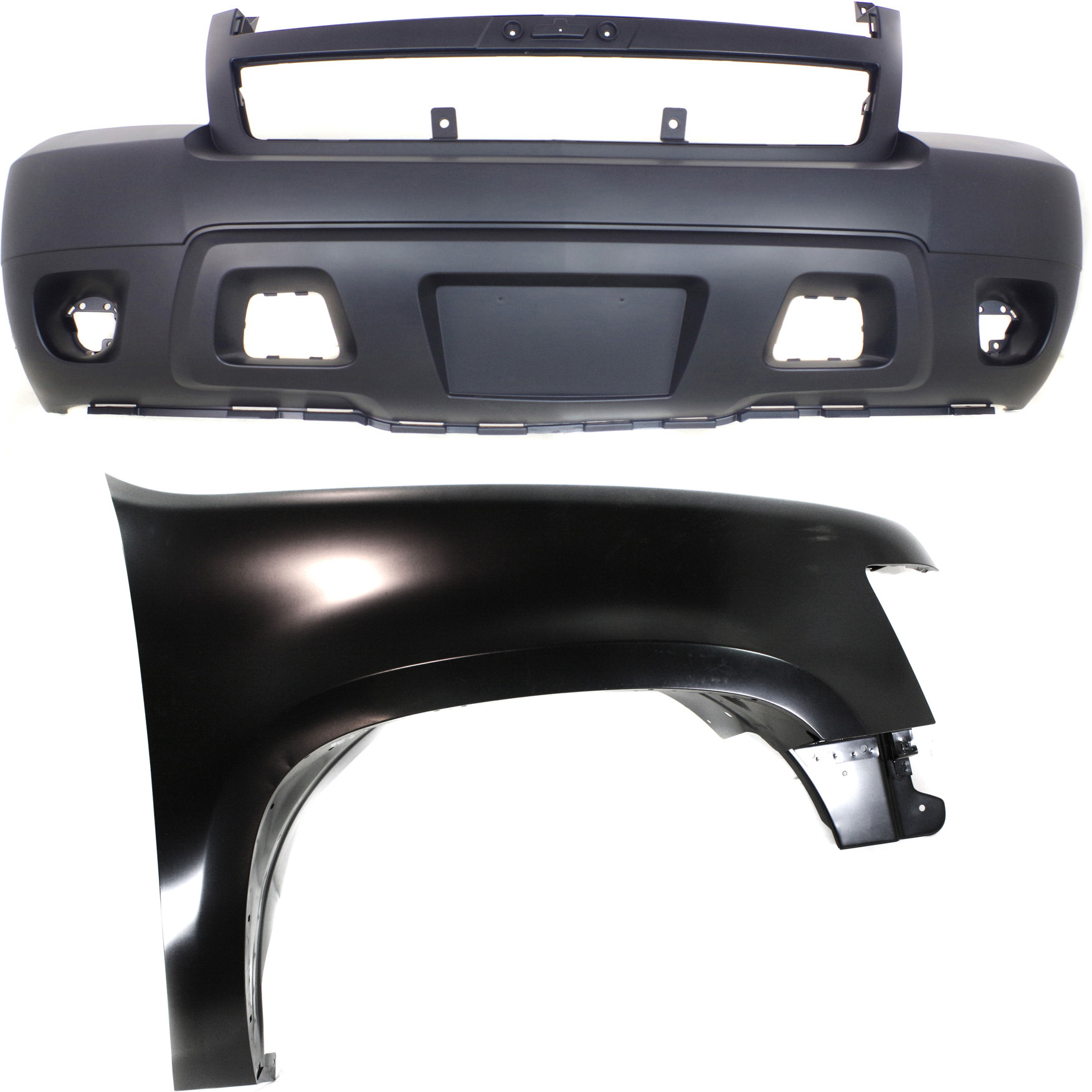 AM SUBURBAN 1500 TAHOE 07-14 FRONT FENDER RH 2 pc kit with Bumper Cover w o Off Road Pkg CAPA SKU KIT 121717-66 Partslink GM1000817C GM1241333C OEM 22977476-25814570