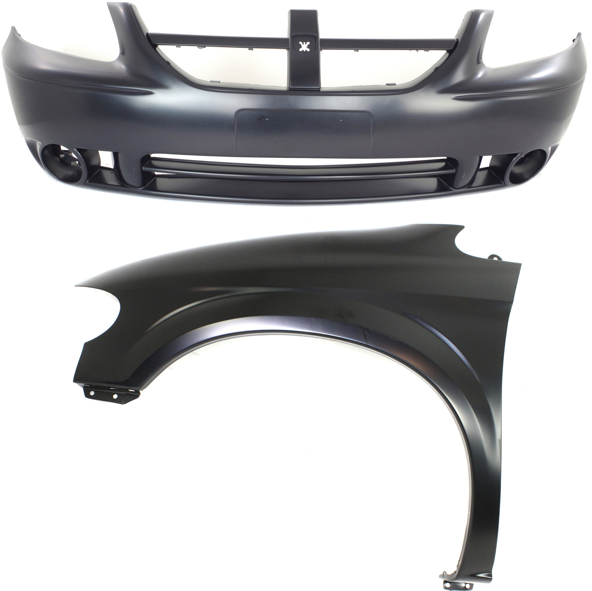 AM CARAVAN 05-07 FRONT BUMPER COVER 2 pc Kit with Fender CAPA SKU KIT 121717-94 Partslink CH1000430C CH1240228C OEM 5018443AB 5139118AA