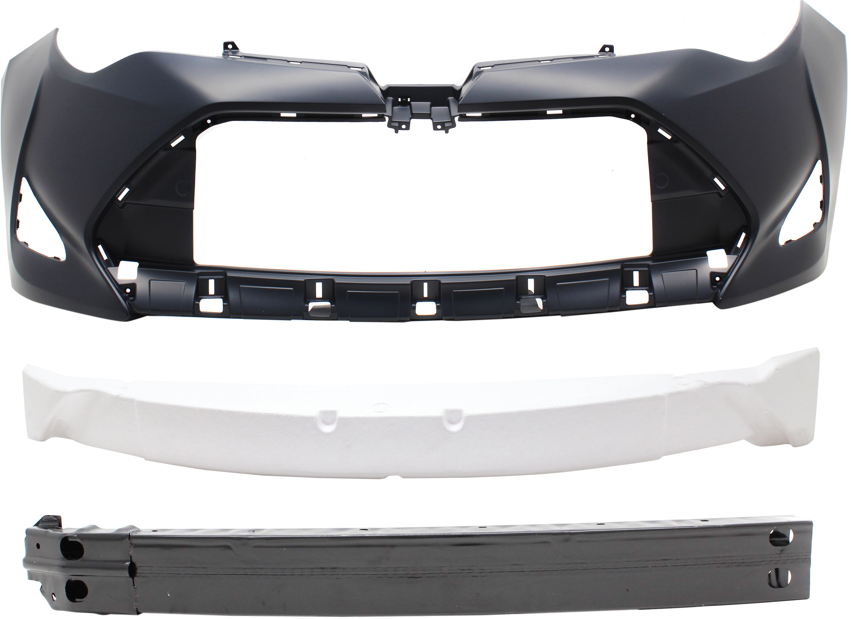 AM COROLLA 17-19 FRONT BUMPER COVER 3 pc Kit with Bumper Absorber and Bumper Reinforcement SKU KIT 122018-05 Partslink TO1000423 TO1070209 TO1006249 OEM 5211903907-5261102410-52021022