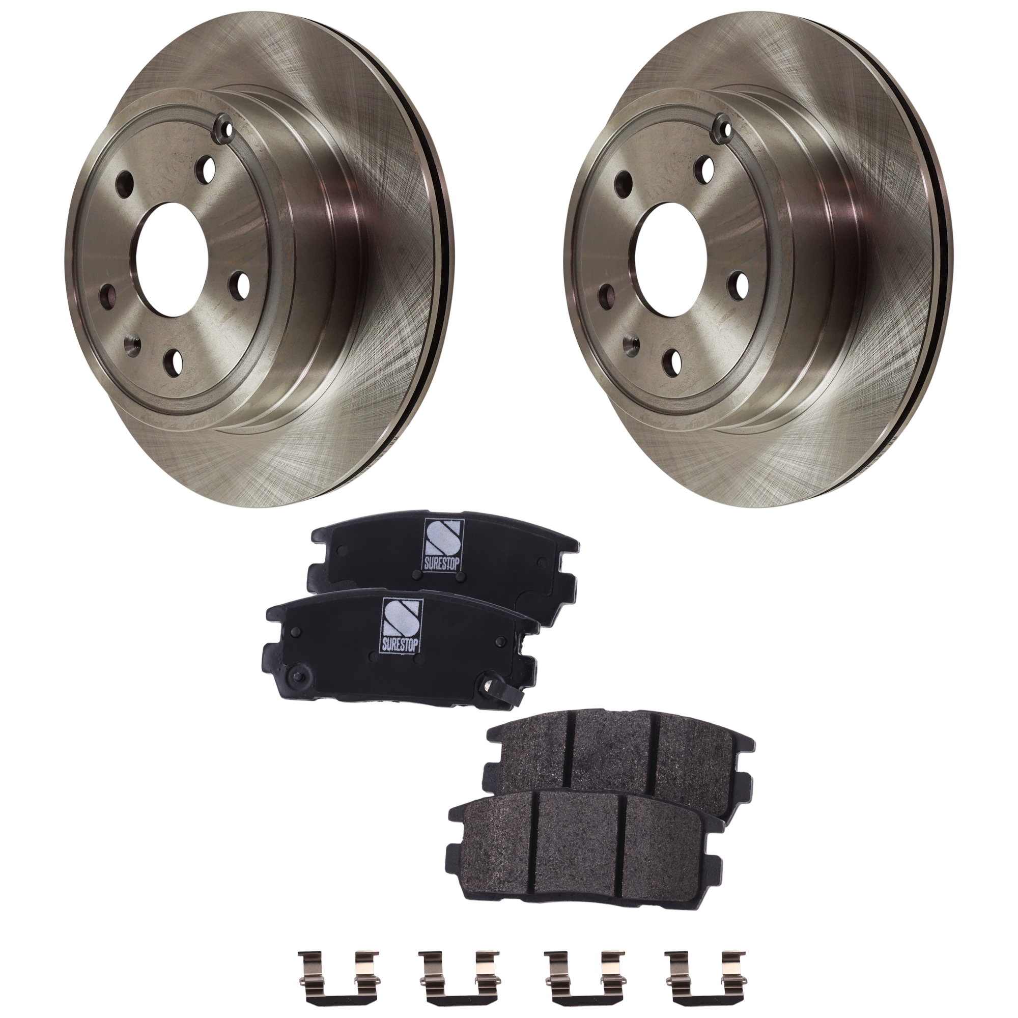 AM EQUINOX TERRAIN 10-17 REAR BRAKE DISC AND PAD KIT 2 Wheel Set Plain Surface SKU KIT 122024 C179 OEM 41262-55178-850168-900824-6004
