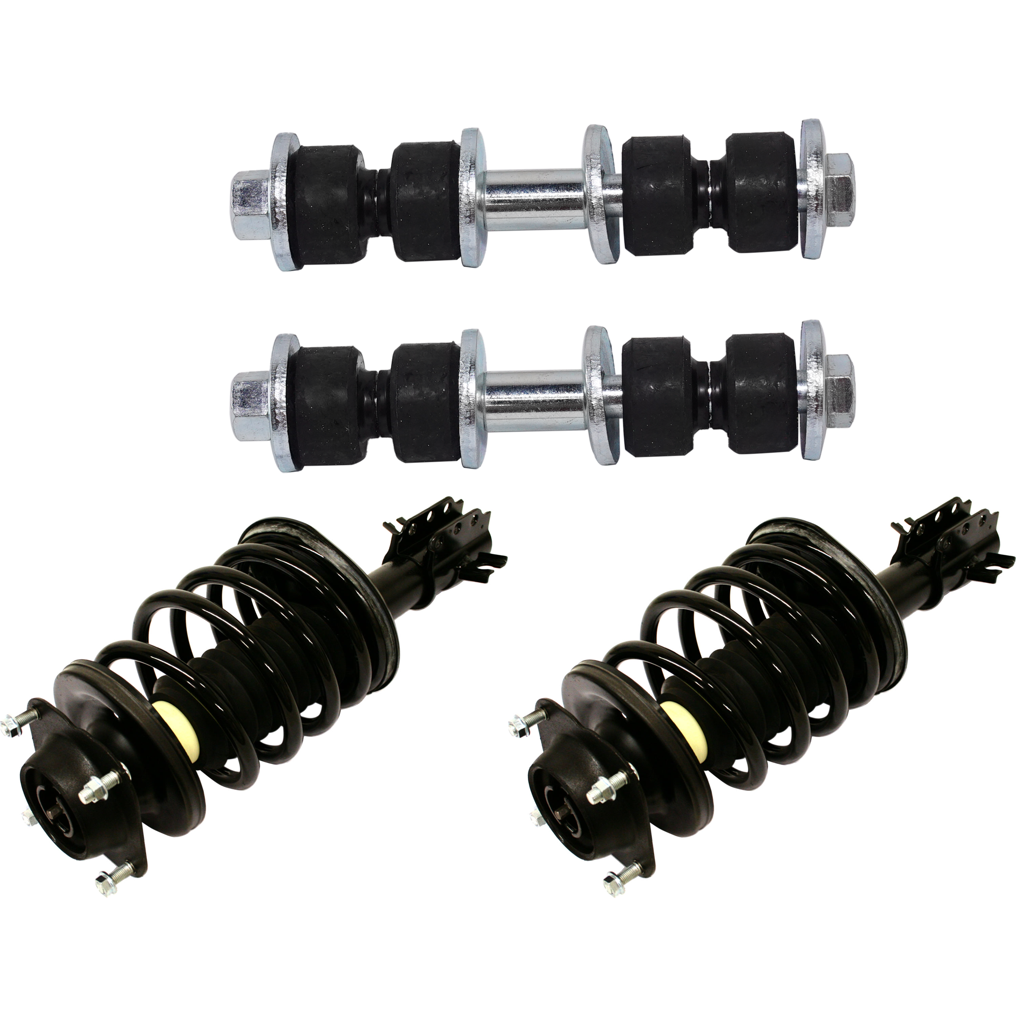 AM ESCORT 97-02 TRACER 97-99 FRONT FULLY LOADED STRUT RH AND LH Gas Charged Twin tube 4 pc kit with Sway Bar Link SKU KIT 122024 C184 OEM XS4Z18124AB XS4Z18124CA F1CZ5A