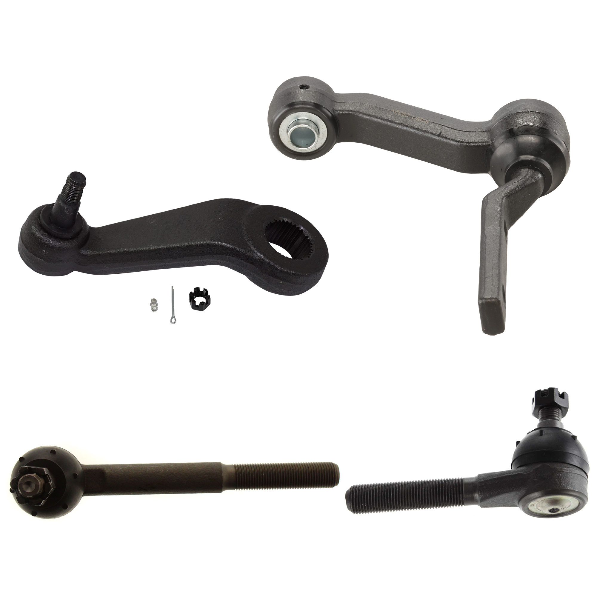AM GRAND MARQUIS 80-94 TOWN CAR 81-94 FRONT IDLER ARM 6 pc kit with Pitman Arm and Tie Rod End SKU KIT 122024 C200 OEM 18833-981000-2683608-2683716-4