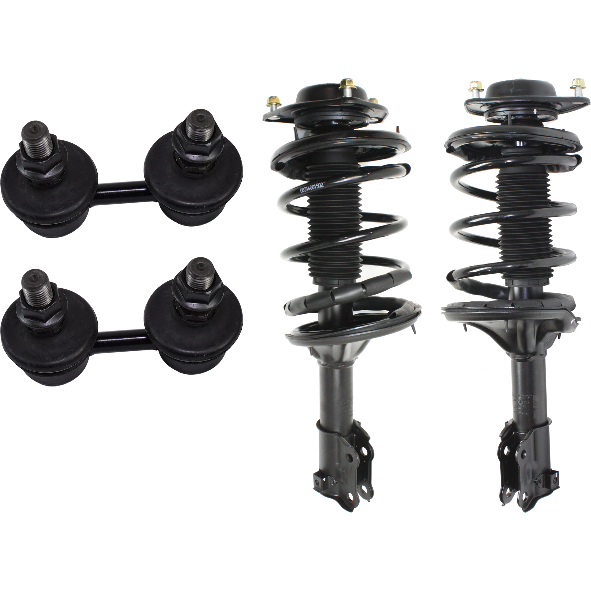 AM ELANTRA 01-06 FRONT SUSPENSION KIT 4 pc kit with Shock Absorber and Strut Assembly and Sway Bar Link SKU KIT 122024 C212 OEM 546512D100-546612D100-54830345
