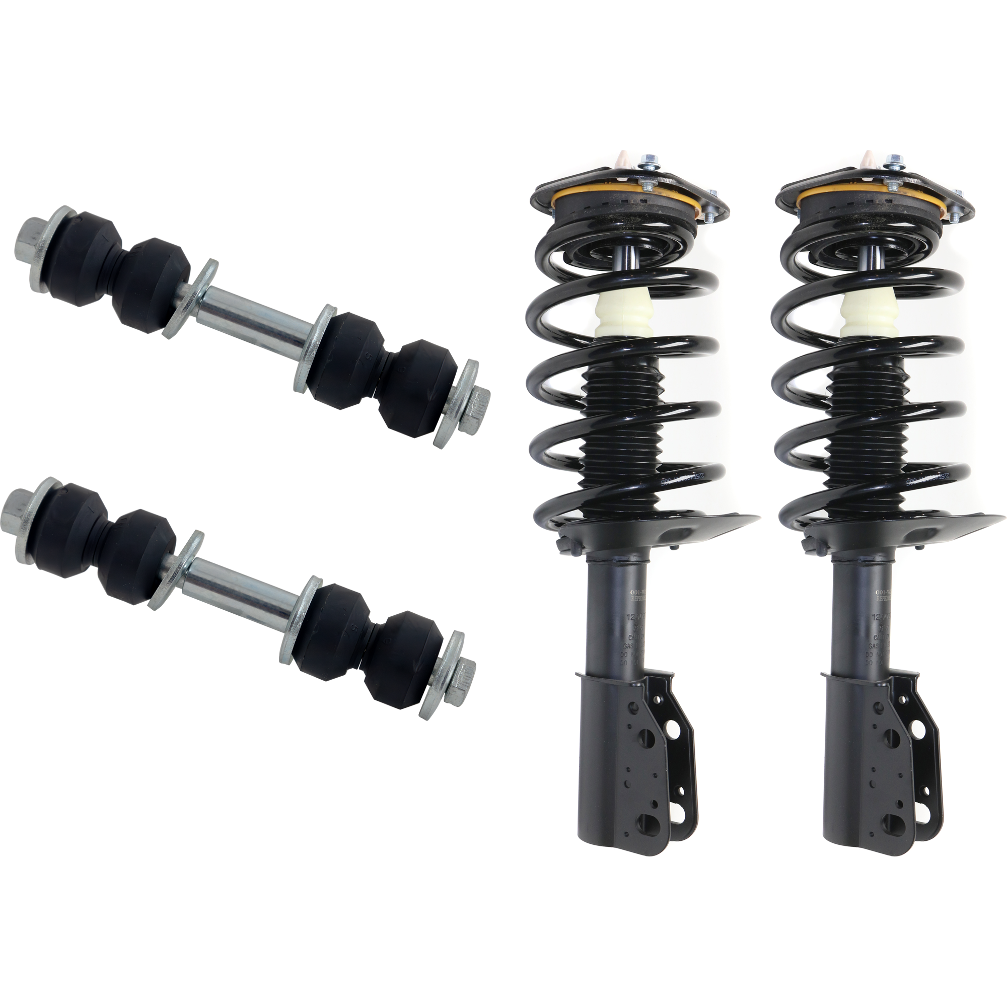 AM PARK AVENUE 98-05 FRONT FULLY LOADED STRUT RH AND LH Gas Charged Twin tube 4 pc kit with Sway Bar Link SKU KIT 122024 C220 OEM 88955457-88955458-684011-26520