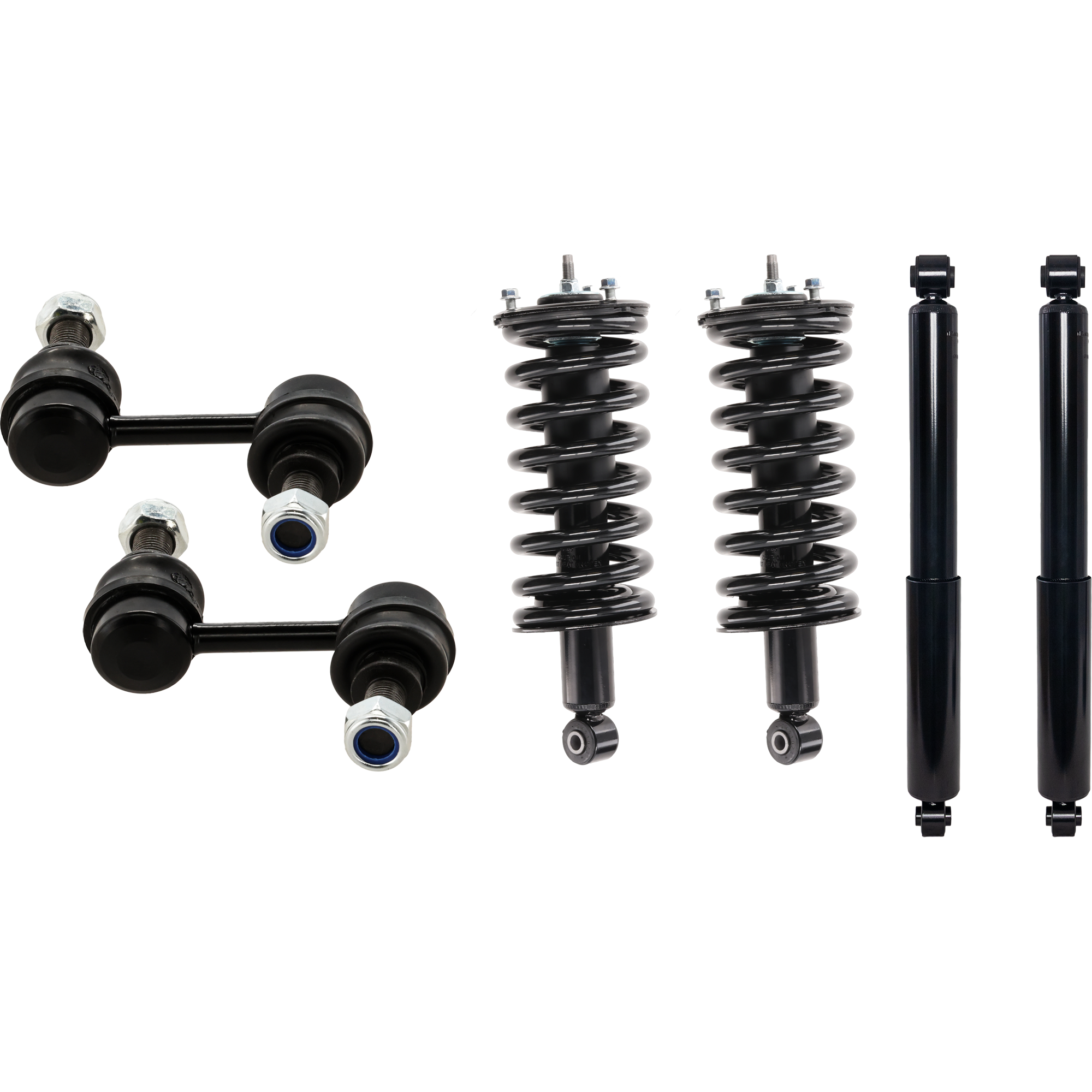 AM TITAN 04-15 FRONT AND REAR SUSPENSION KIT 6 pc Kit with Sway Bar Link SKU KIT 122024 C240 OEM 561107S326 E61109FE4B E62009FF