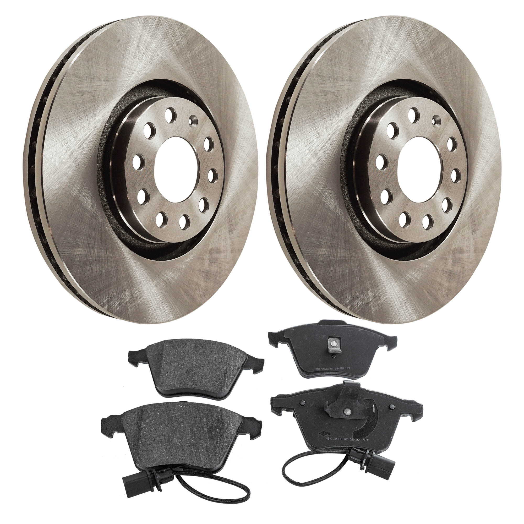 AM A6 QUATTRO ALLROAD QUATTRO 02-04 FRONT BRAKE DISC AND PAD KIT 2 Wheel Set Plain Surface Vented 5 Lugs SKU KIT 122024 C312 OEM 8D0615301K 8D0615301M 8E061530