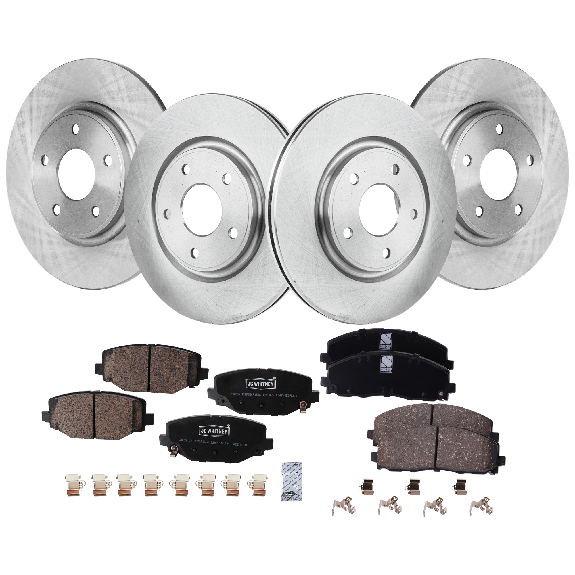 AM GRAND CARAVAN 12-20 TOWN COUNTRY 12-16 FRONT AND REAR BRAKE DISC AND PAD KIT 4 Wheel Set SKU KIT 122024 C339 OEM 43180-53069-780965-850314-6004