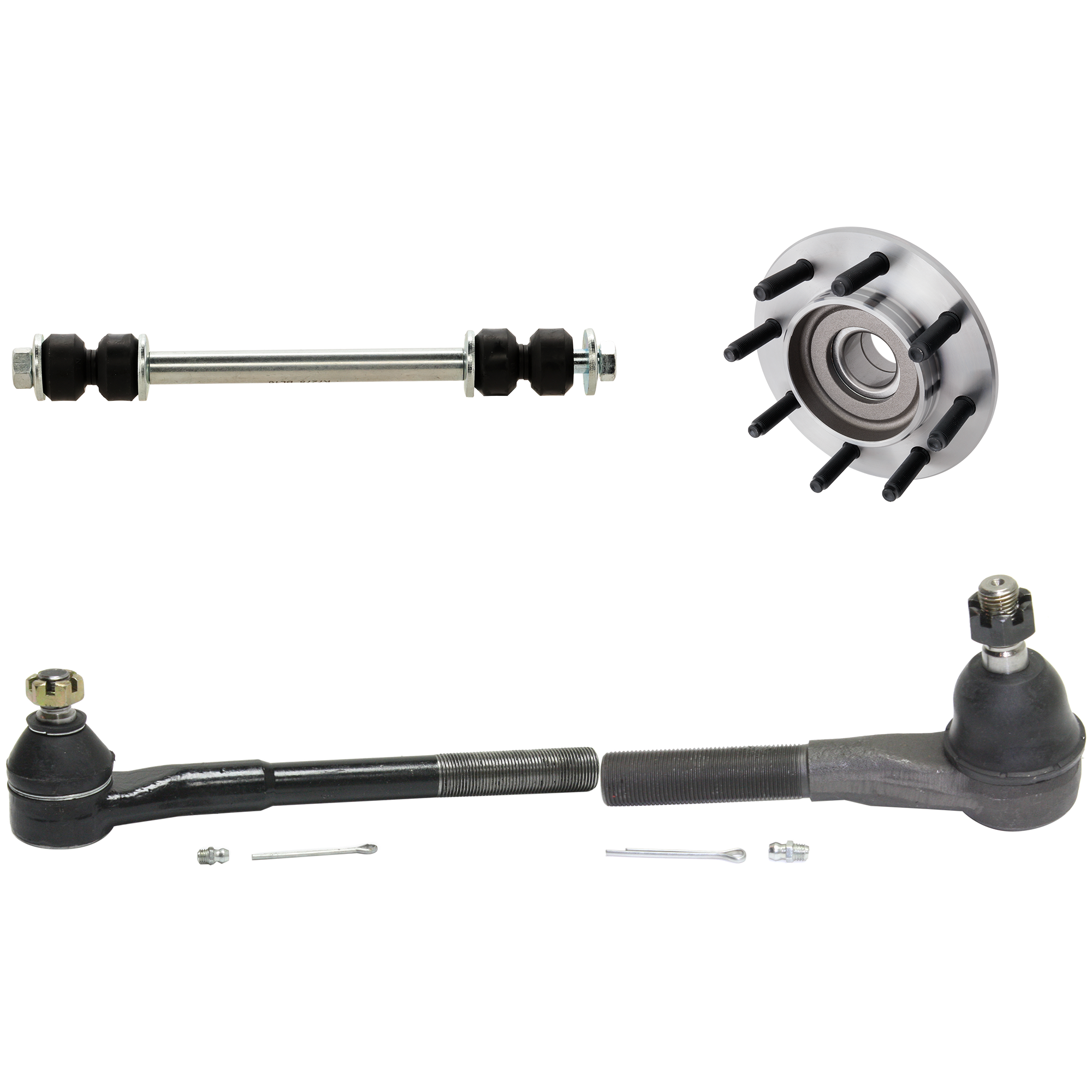 AM RAM 2500-3500-00-02 FRONT HUB ASSEMBLY RH AND LH 8 Lugs 8 x 6.5 in. Bolt Pattern Rear Wheel Drive 8 pc kit with Sway Bar Link and Tie Rod End SKU KIT 122024 C357 OEM 715139-05015228AA 5015228AA BR