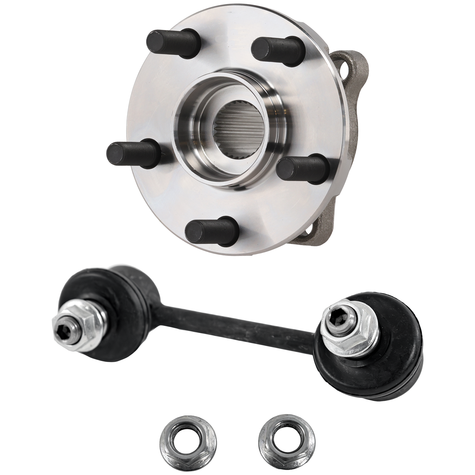 AM OUTBACK 10-14 FORESTER 14-14 FRONT HUB ASSEMBLY RH AND LH 5 Studs 5 x 3.94 in. Bolt Pattern 4 pc kit with Sway Bar Link SKU KIT 122024 C360