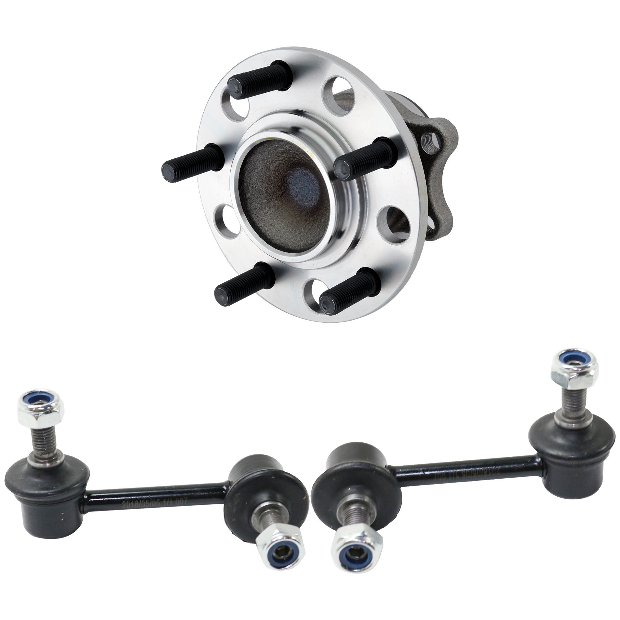AM CR V 07-16 REAR HUB ASSEMBLY RH AND LH 5 Studs FWD 4 pc kit with Sway Bar Link SKU KIT 122024 C367 OEM 42200SWB951-52321SWAA01-52320S