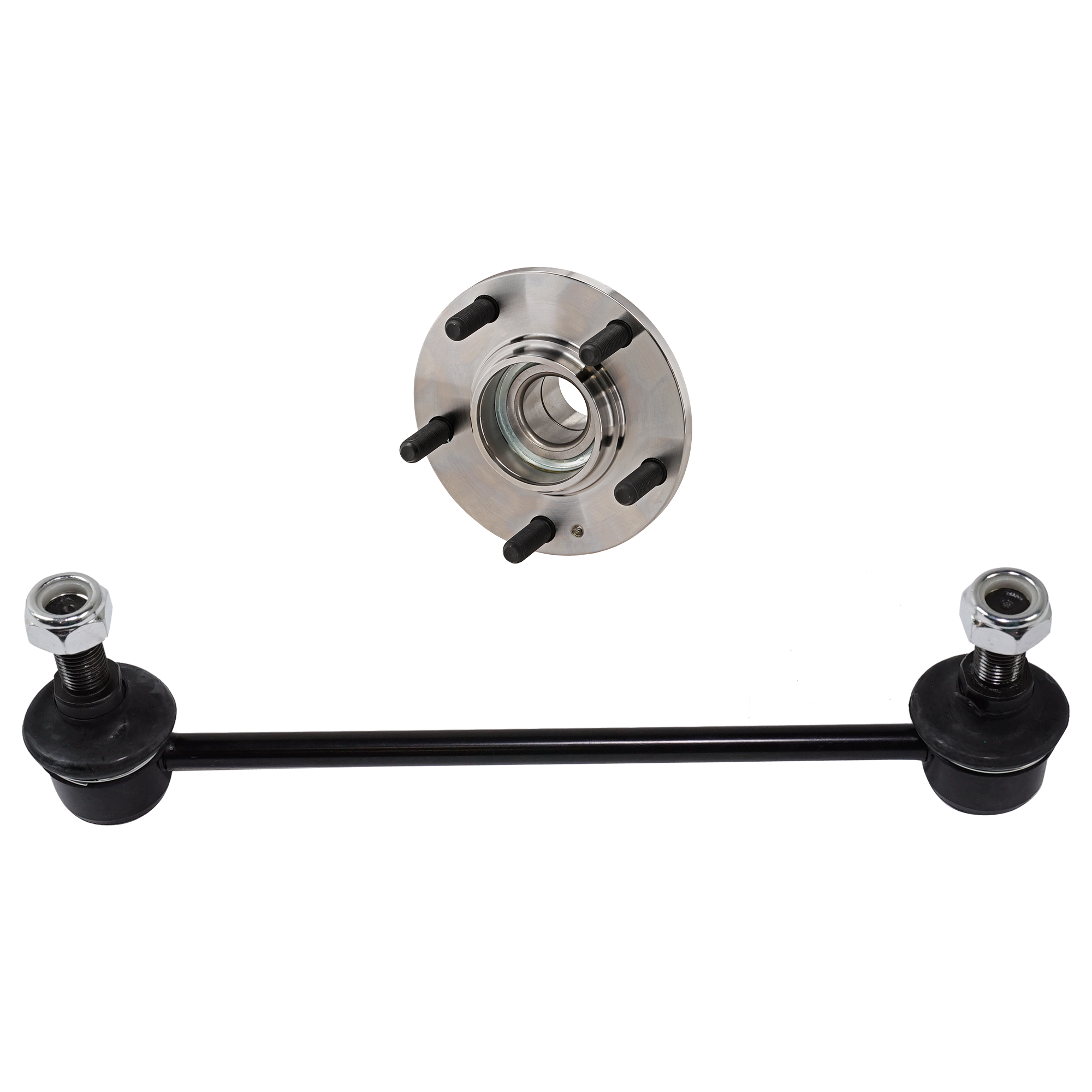 AM SPORTAGE 05-10 TUCSON 05-09 REAR HUB ASSEMBLY RH AND LH 5 Studs 4 Wheel ABS FWD 4 pc kit with Sway Bar Link SKU KIT 122024 C371 OEM 527102E100-555301F000