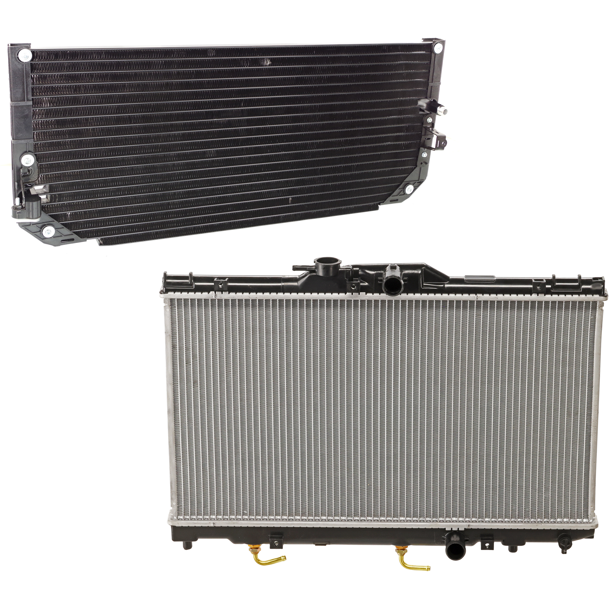 AM COROLLA 98-02 RADIATOR 2 pc kit with A C Condenser SKU KIT 122024 C41 Partslink TO3010127 TO3030112 OEM 52474582-8846002050