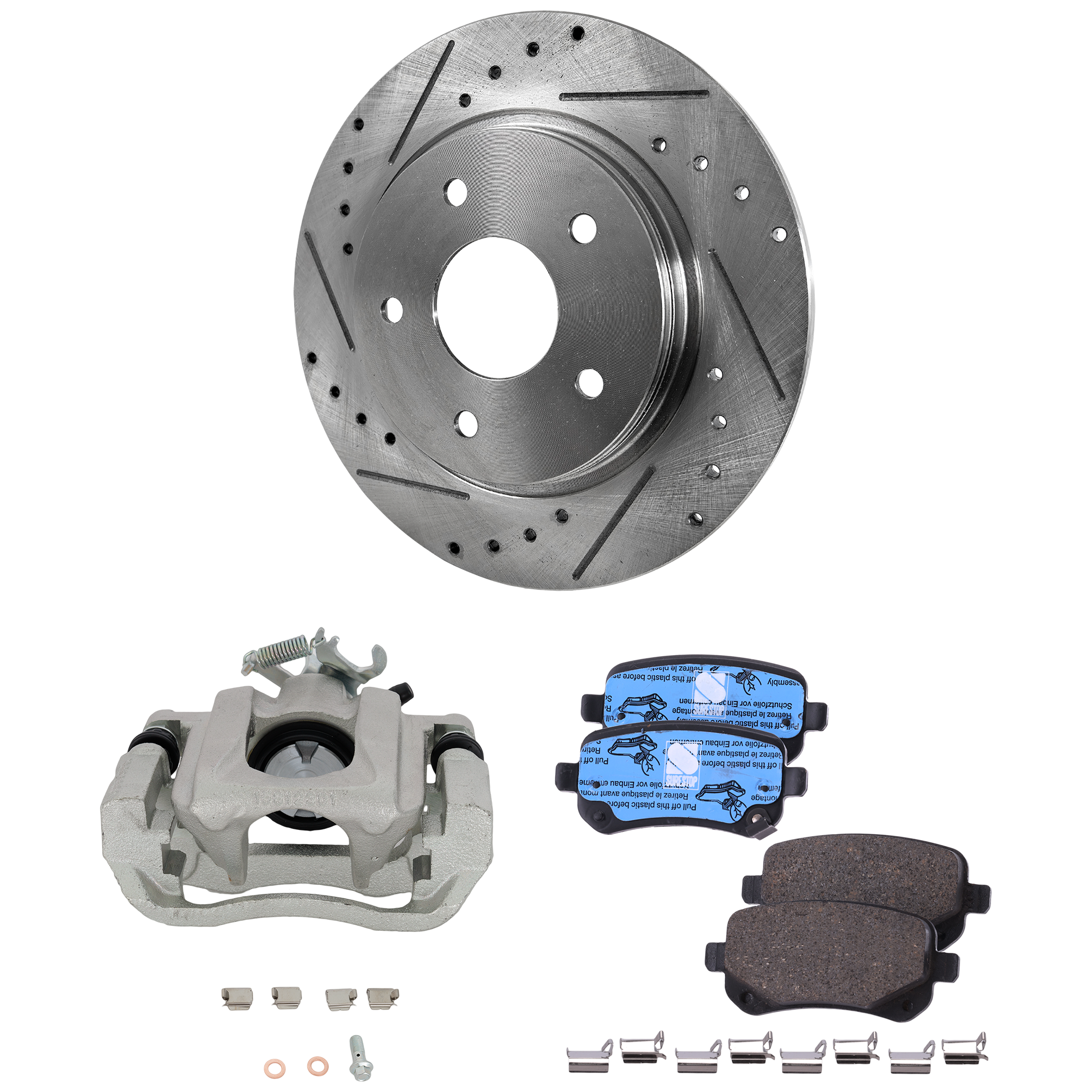 AM GRAND CARAVAN TOWN COUNTRY 08-12 REAR BRAKE KIT WITH CALIPERS 2 Wheel Set Includes 1 Brake Caliper 2 Brake Disc and 1 Brake Pad Set Natural SKU KIT 122024 C420 OEM 19302-43167-43538-53050-63052