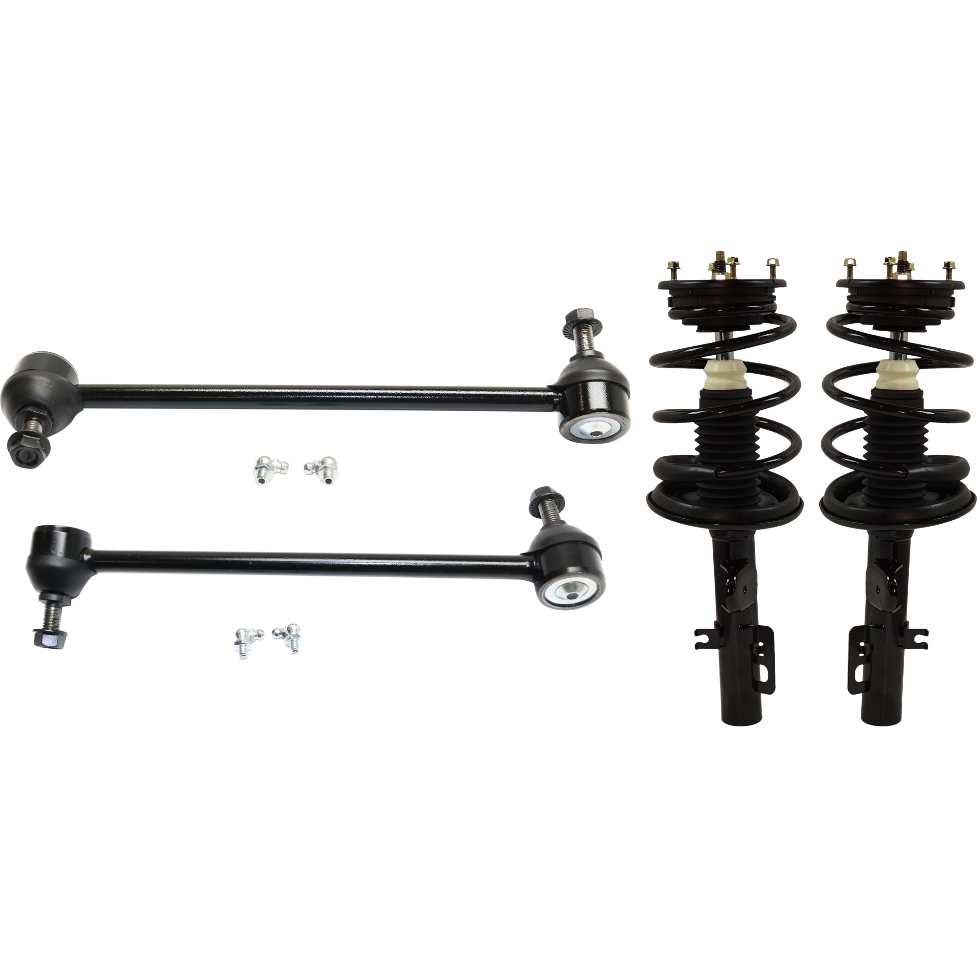 AM FIVE HUNDRED MONTEGO 05-07 FRONT SUSPENSION KIT RH AND LH Gas Charged Twin tube FWD 4 pc Kit with Shock Absorber and Strut Assembly and Sway Bar Link SKU KIT 122024 C430 OEM 818897-92140443-11298-172615-1