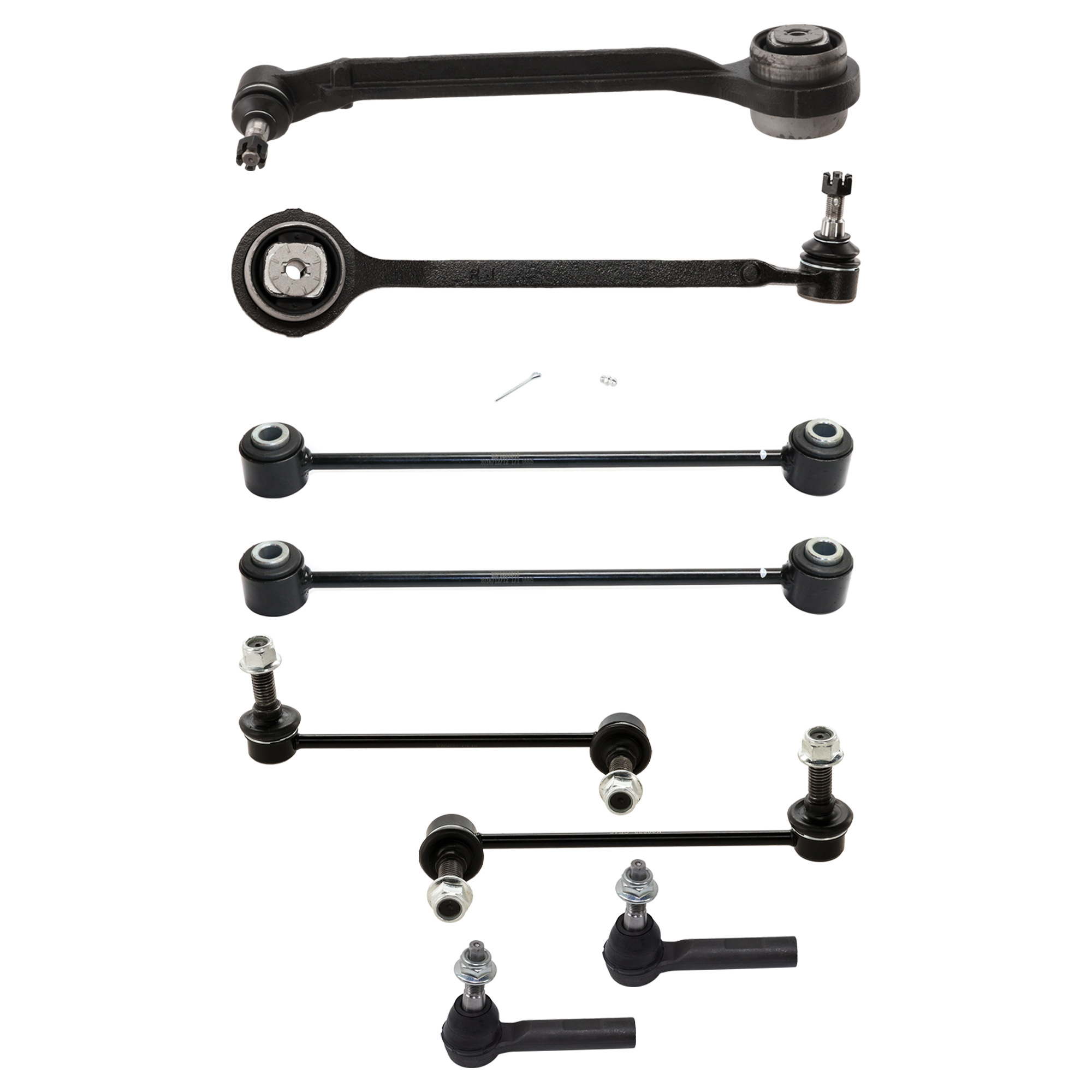 AM CHRYSLER 300 CHARGER 11-20 FRONT CONTROL ARM RH AND LH Lower Frontward w ball joint s 8 pc Kit with Sway Bar Link and Tie Rod End SKU KIT 122024 C454 OEM 4670508AF 4670509AF 18443-2651