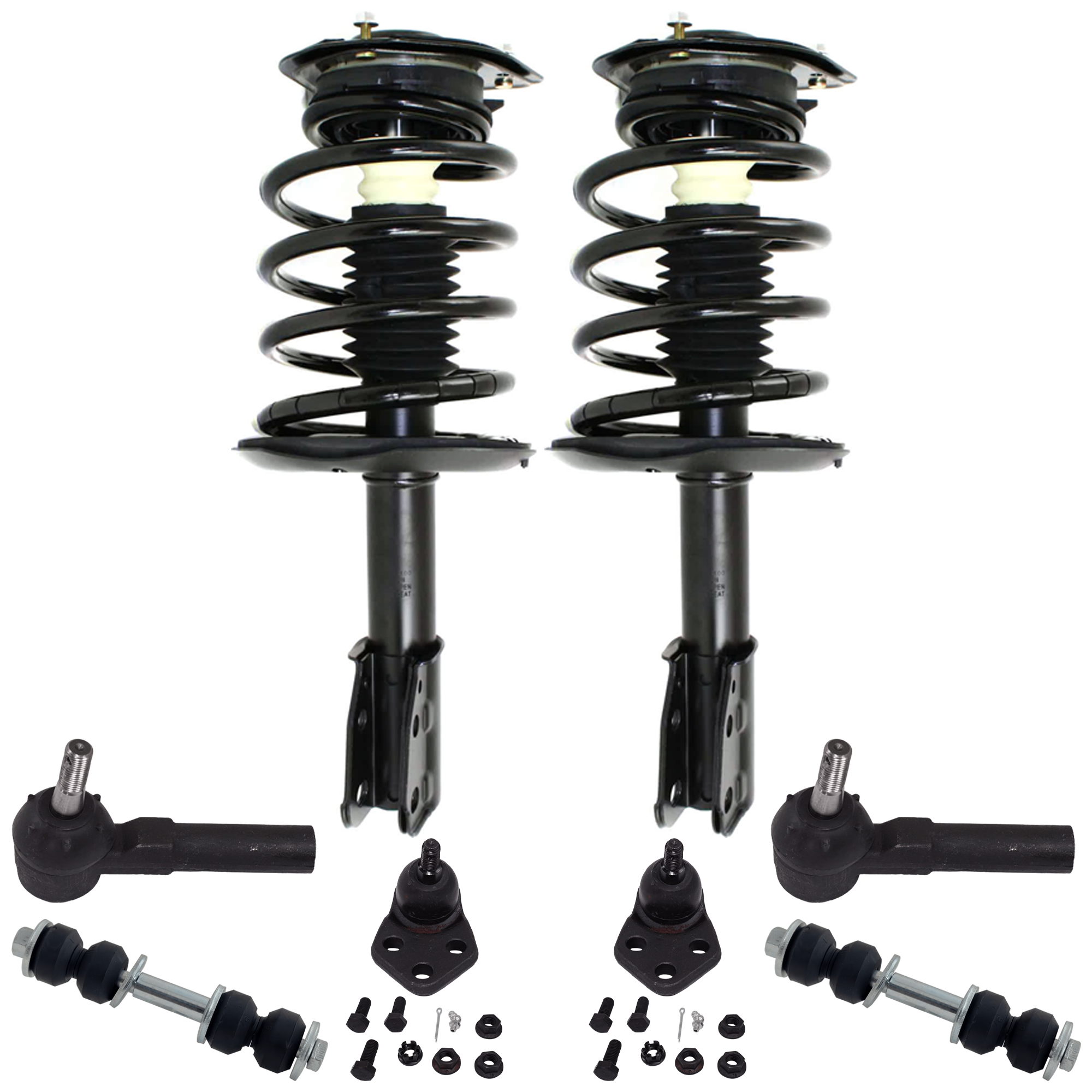AM LESABRE 90-99 PARK AVENUE 91-96 FRONT SUSPENSION KIT 8 pc kit with Ball Joint Shock Absorber and Strut Assembly Sway Bar Link and Tie Rod End SKU KIT 122024 C509 OEM 22064048-22064049-282014-26012