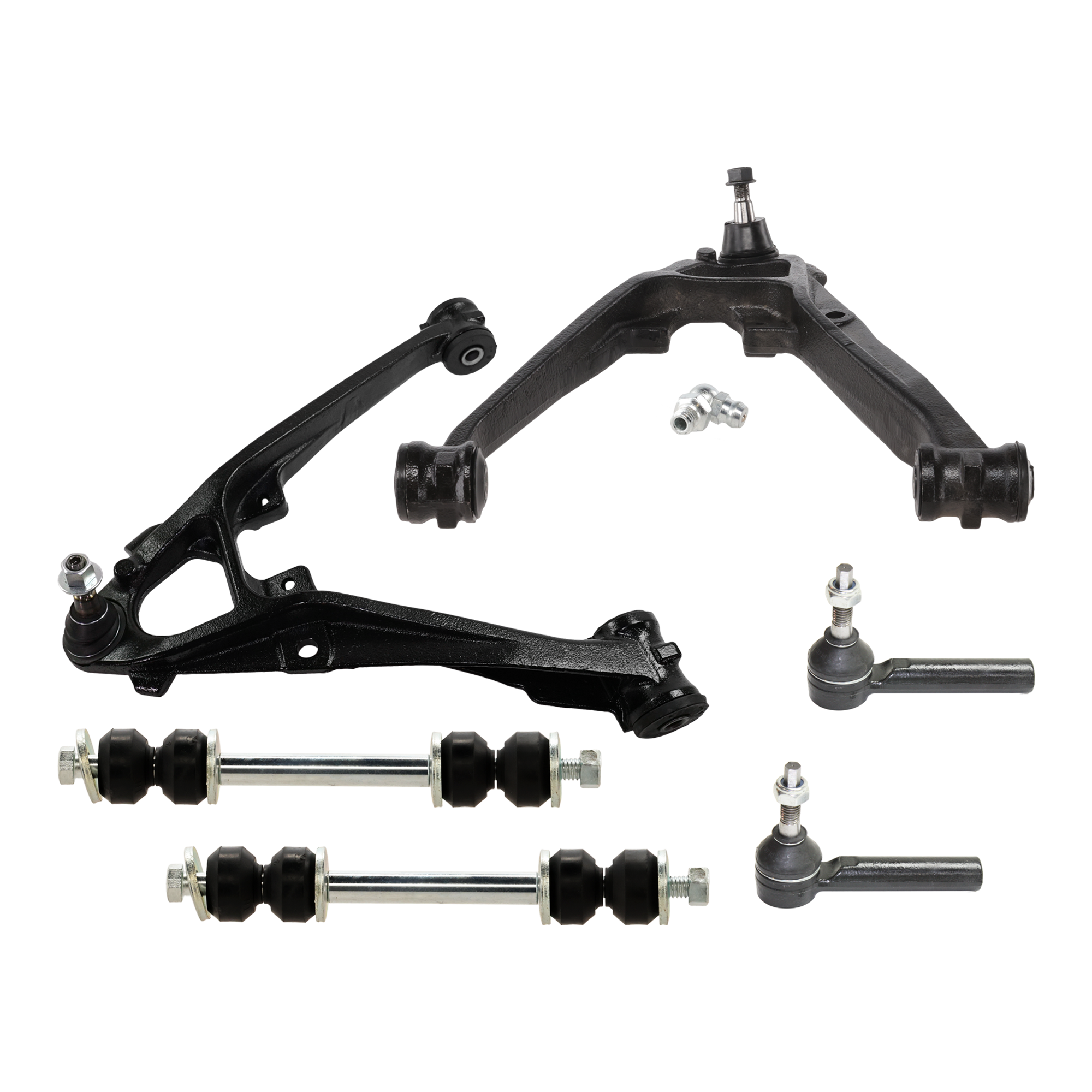 AM SILVERADO 1500 SIERRA 1500-07-16 FRONT CONTROL ARM RH Lower w ball joint s 6 pc Kit with Sway Bar Link and Tie Rod End SKU KIT 122024 C531 OEM 22952193-20869201-22952194-208