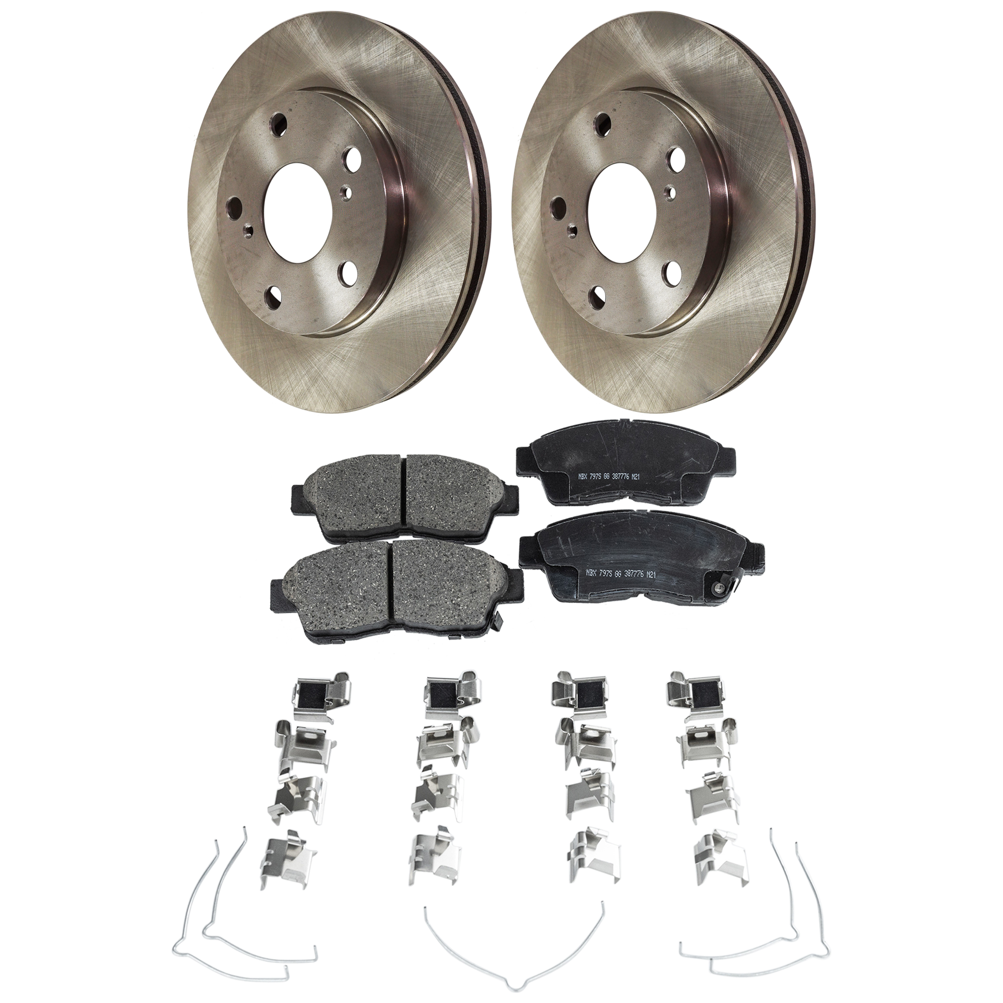 AM CAMRY 96-01 FRONT BRAKE DISC AND PAD KIT 4 pc kit 2.2L Eng. Plain Surface SKU KIT 122024 C574 OEM 4351233020-4351233050-43512060