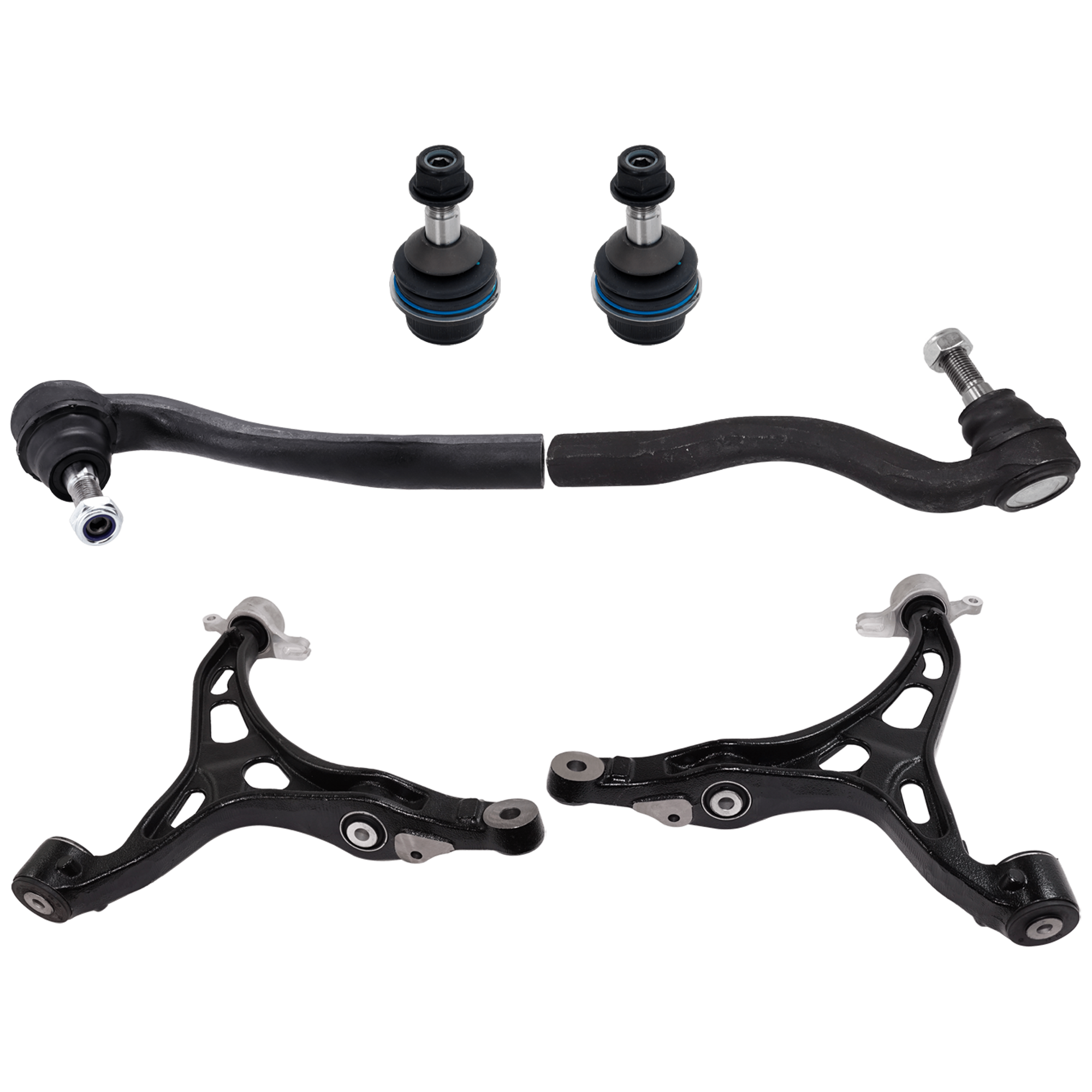 AM DURANGO GRAND CHEROKEE 11-15 FRONT SUSPENSION KIT RH AND LH 6 pc Kit with Ball Joint and Tie Rod End SKU KIT 122024 C599 OEM 68069648AB 5168158AB 5168159AB