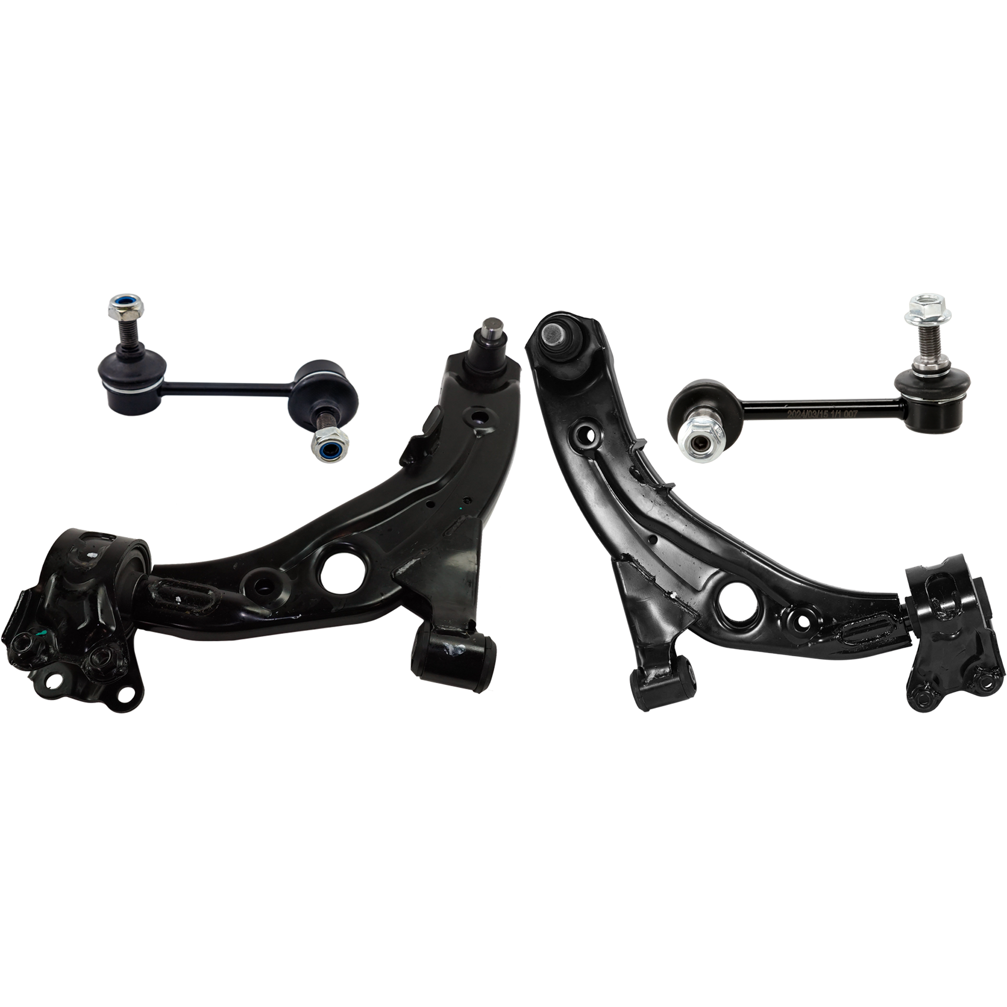 AM CX 7-07-12 FRONT CONTROL ARM RH AND LH Lower w ball joint s 4 pc Kit with Sway Bar Link SKU KIT 122024 C603