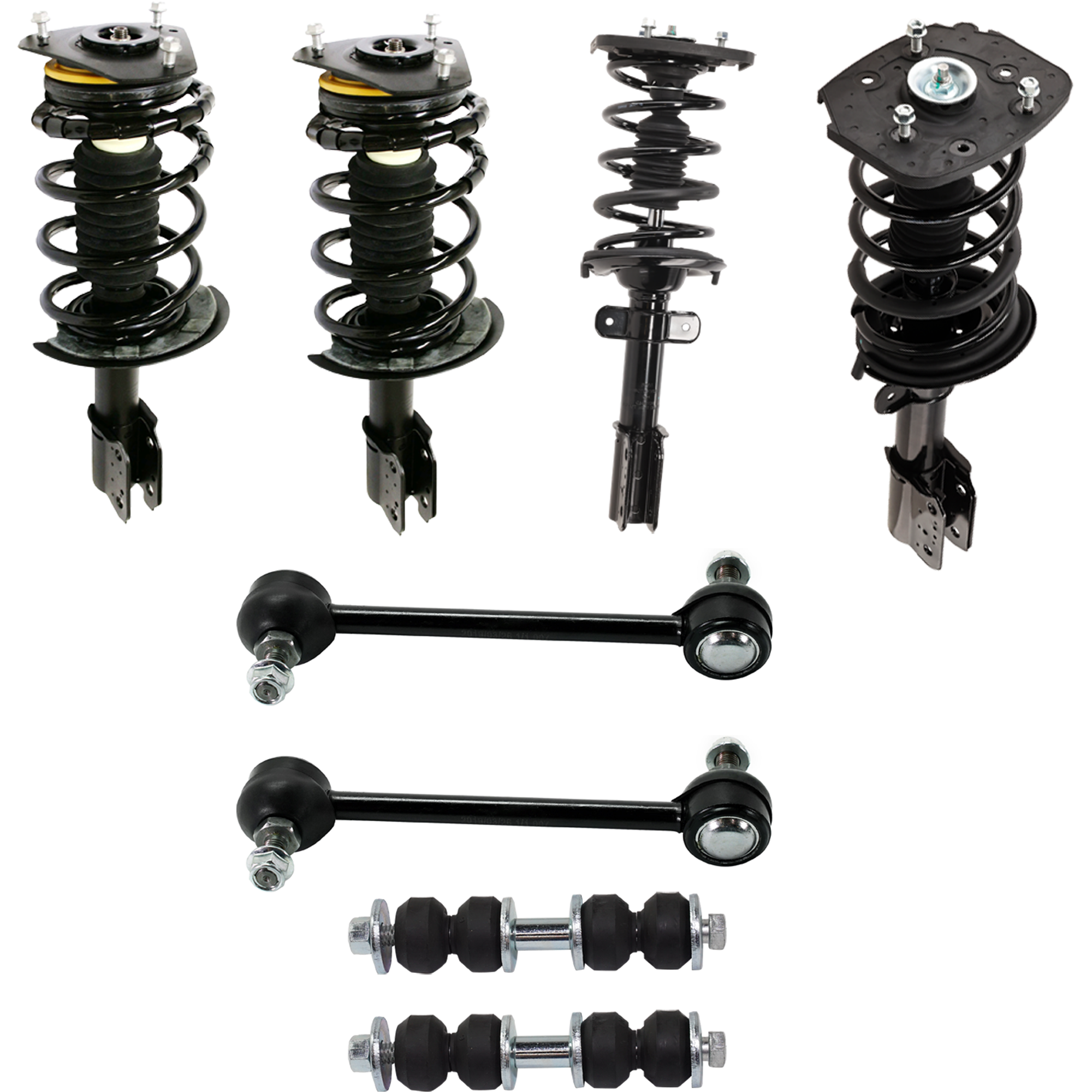 AM ALLURE LACROSSE 05-08 FRONT AND REAR SUSPENSION KIT 8 pc kit with Shock Absorber and Strut Assembly and Sway Bar Link SKU KIT 122024 C614 OEM 22064733-22064734-2701289593