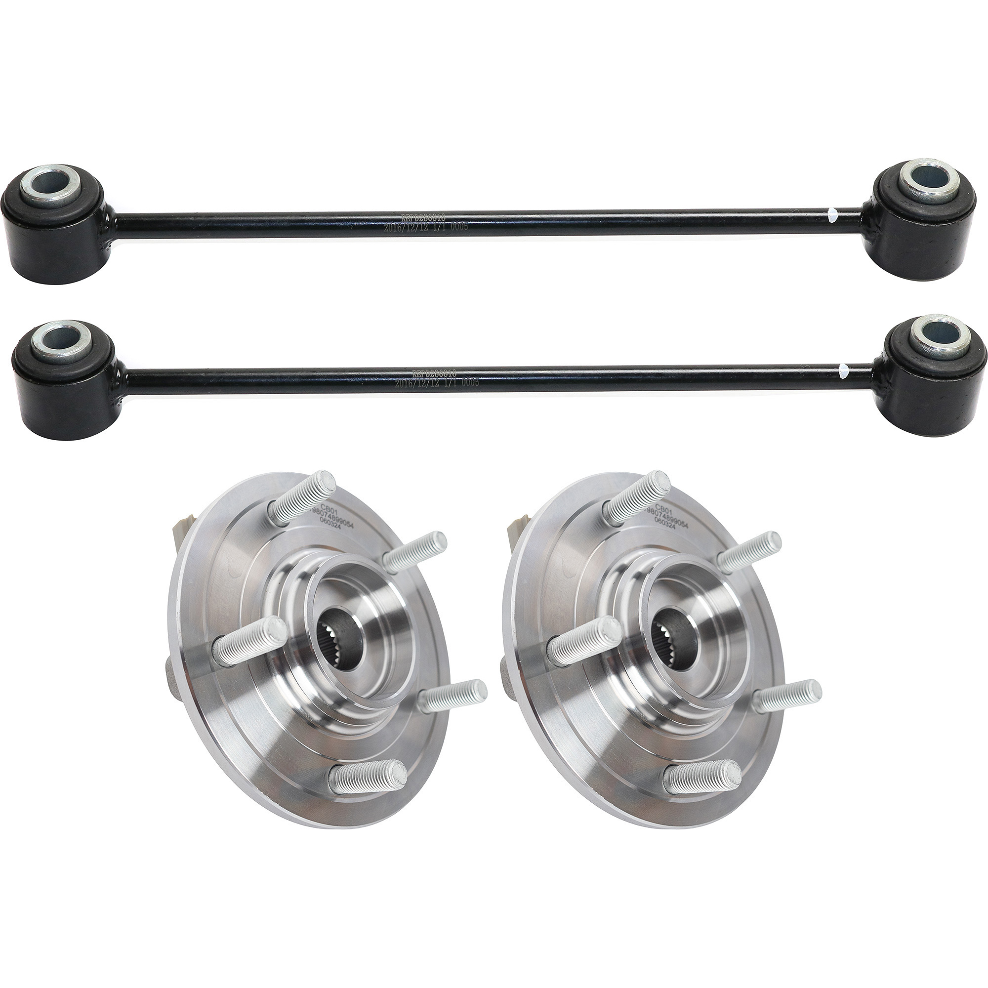 AM PACIFICA 04-06 REAR HUB ASSEMBLY RH AND LH 5 Studs 5 x 127 mm PCD Bolt Pattern FWD 4 pc kit with Sway Bar Link SKU KIT 122024 C647 OEM 4880209AA 18443-2651597-545138