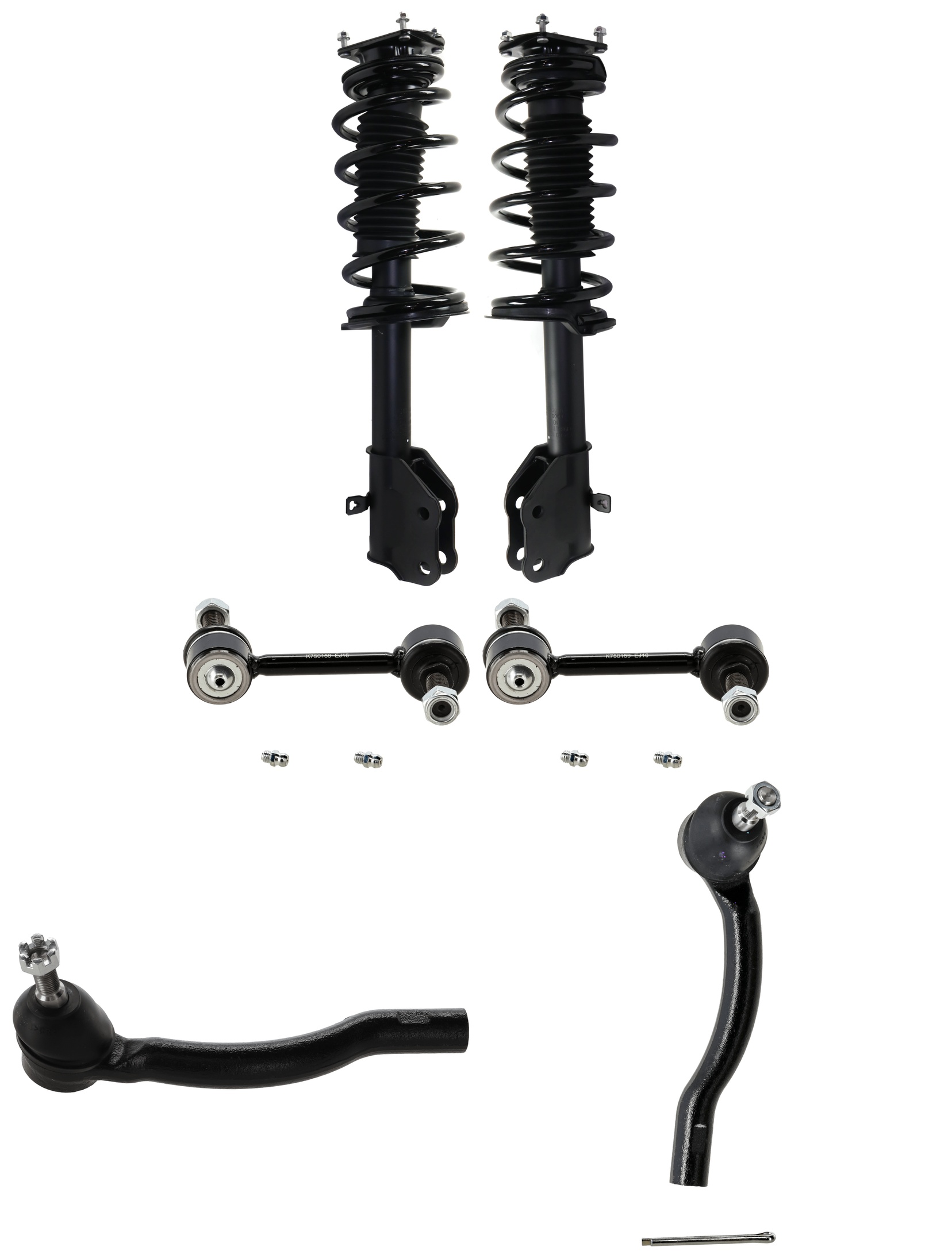 AM EDGE MKX 07-10 FRONT SUSPENSION KIT 6 pc kit with Shock Absorber and Strut Assembly Sway Bar Link and Tie Rod End SKU KIT 122024 C659 OEM 11983-11995-172889-811630-2701