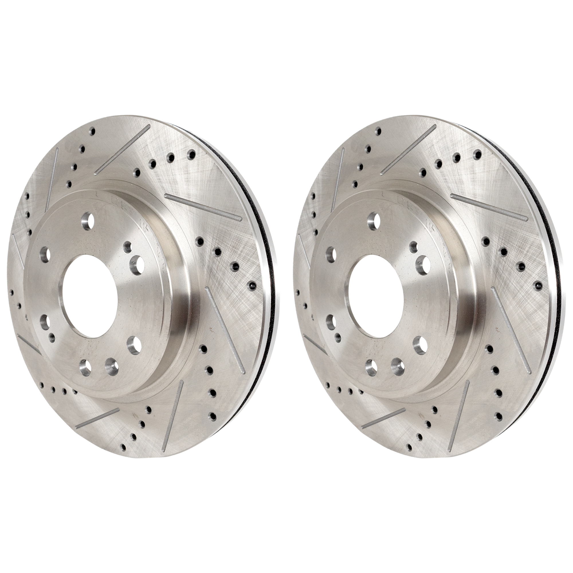 AM SILVERADO SIERRA 1500-05-13 FRONT BRAKE DISC AND PAD kit 4 pc kit Cross drilled and Slotted SKU KIT 122024 C691 OEM 41252-55097-55170-72043-145582