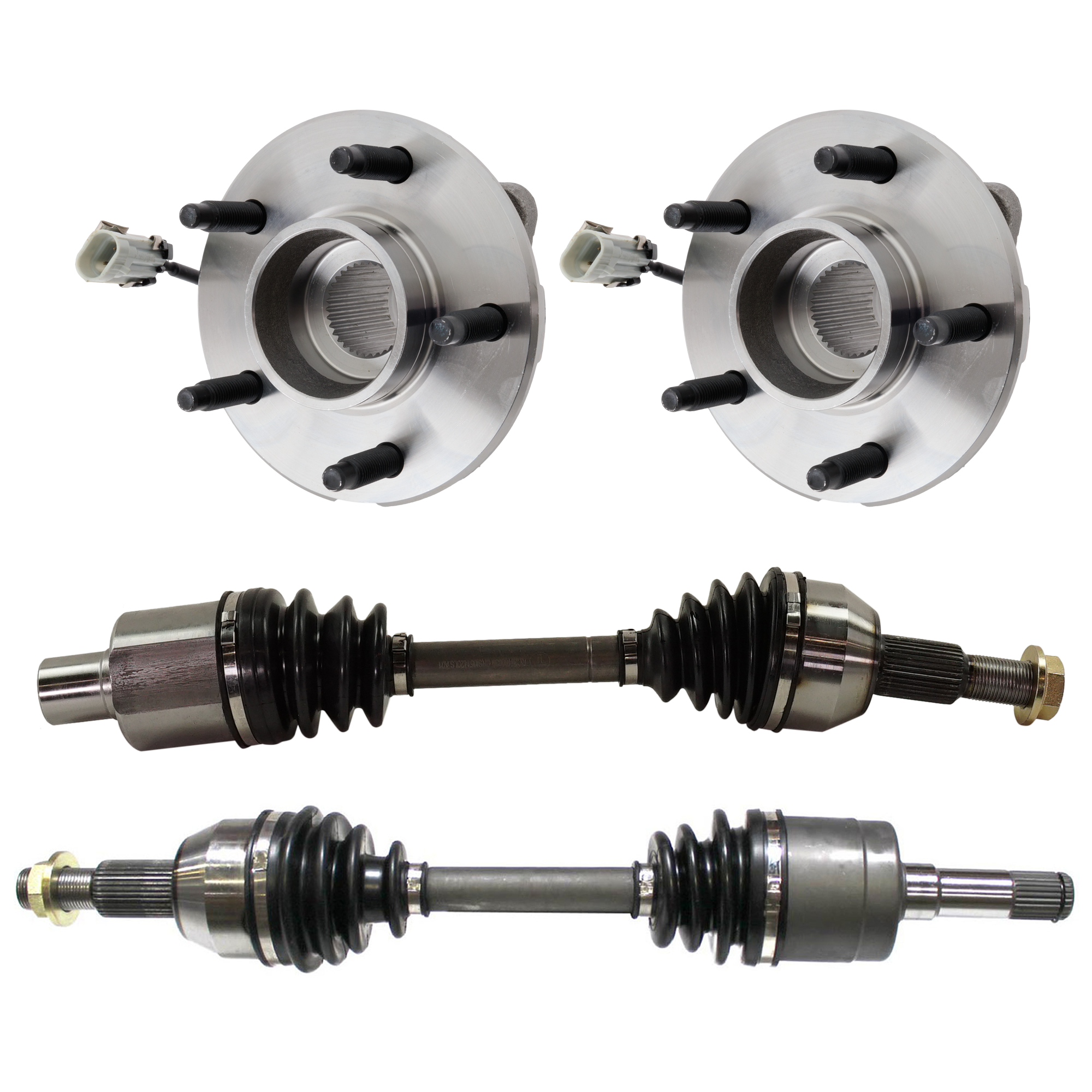 AM EQUINOX 05-06 TORRENT 06-06 FRONT CV AXLE ASSEMBLY RH AND LH 4 pc kit with Wheel Hub SKU KIT 122024 C69 OEM 10359823