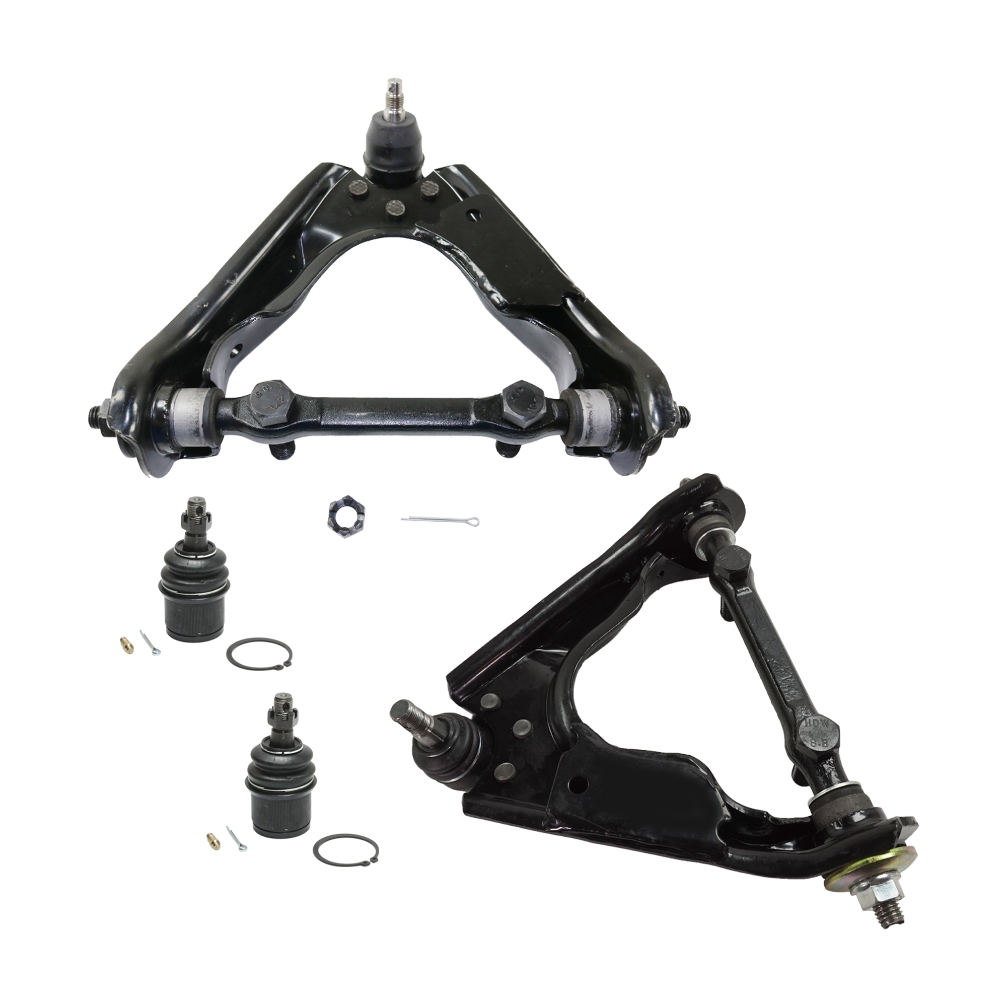 AM DAKOTA 00-04 DURANGO 00-03 FRONT CONTROL ARM RH AND LH Upper w ball joint s 4 pc Kit with Ball Joint SKU KIT 122024 C700 OEM 5166386AA 5166387AA 104293-260
