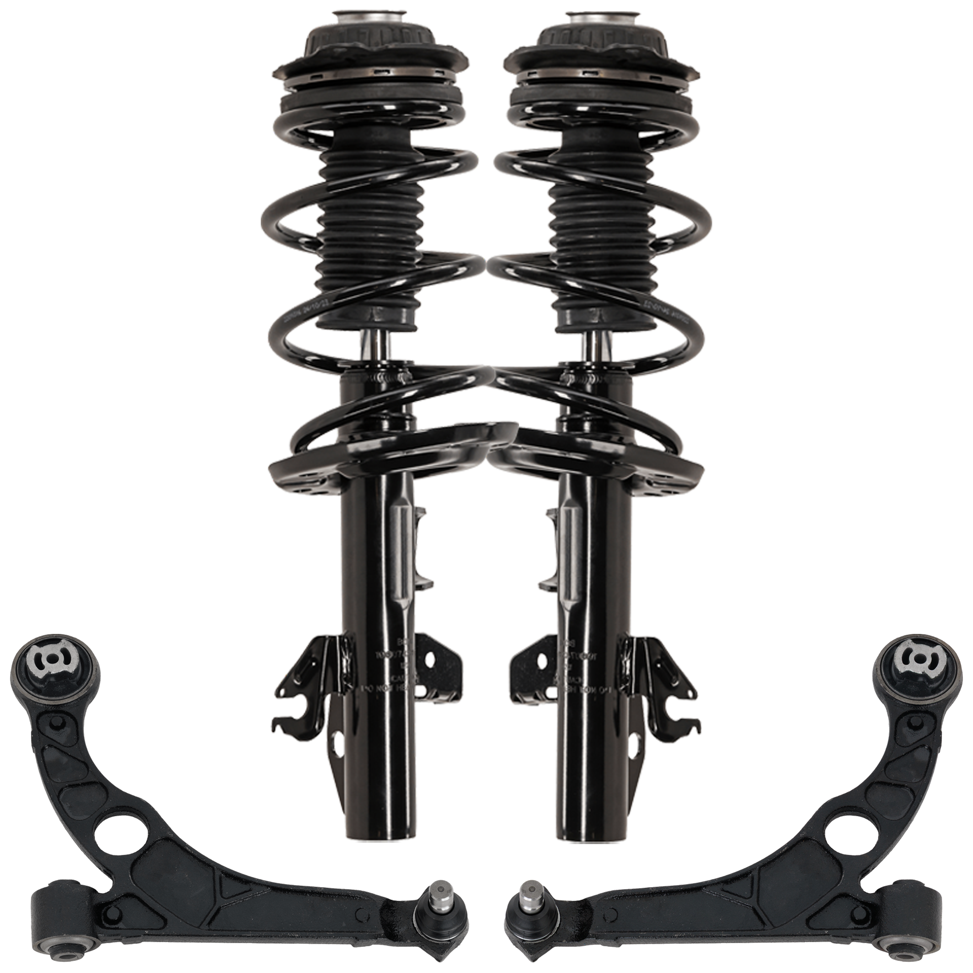 AM DART 13-16 FRONT LOADED STRUT RH AND LH Gas Charged Twin tube 4 pc kit with Control Arm SKU KIT 122024 C702