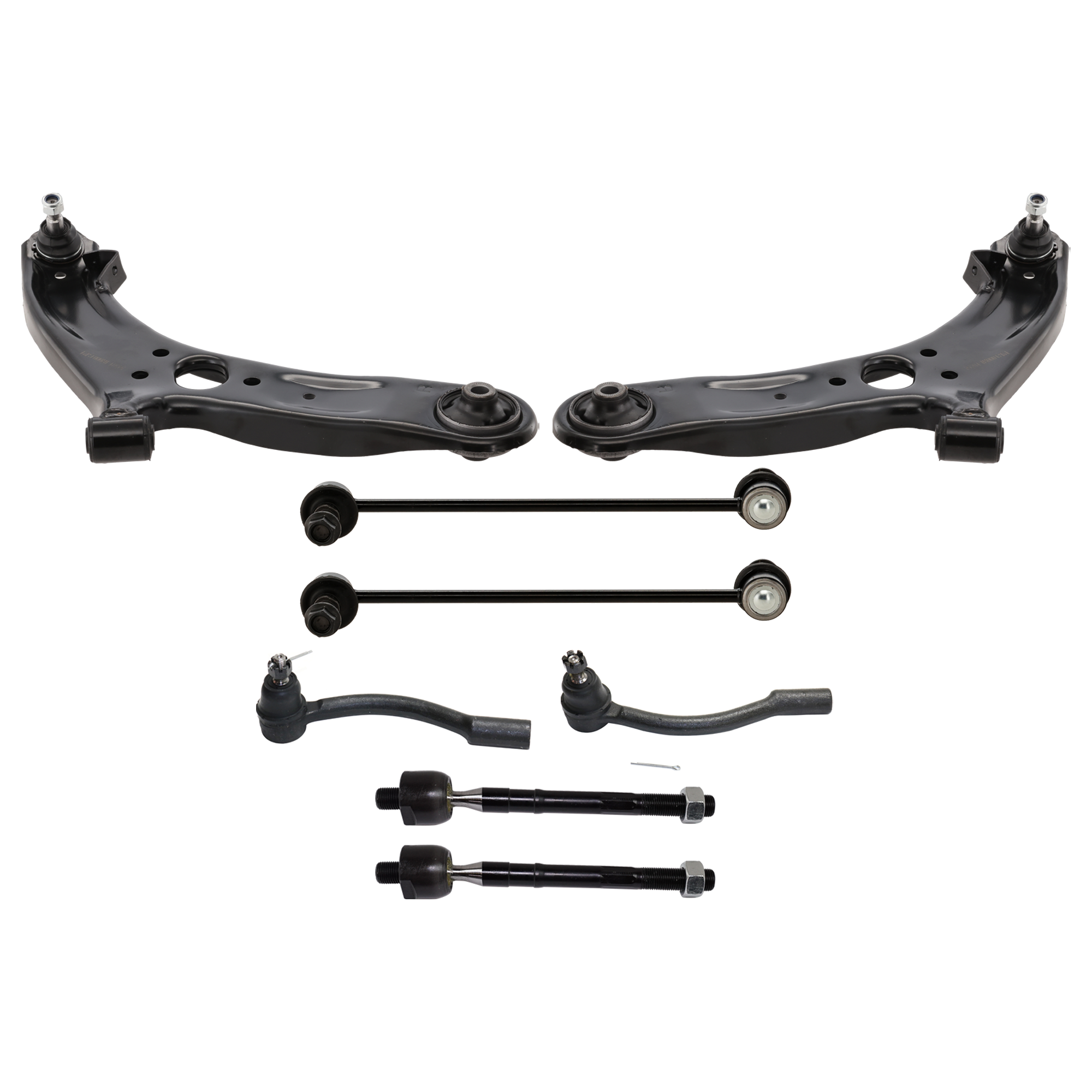 AM ACCENT 12-17 FRONT SUSPENSION KIT 8 pc Kit with Sway Bar Link and Tie Rod End SKU KIT 122024 C714 OEM 545001R000-545011R000-548300U0