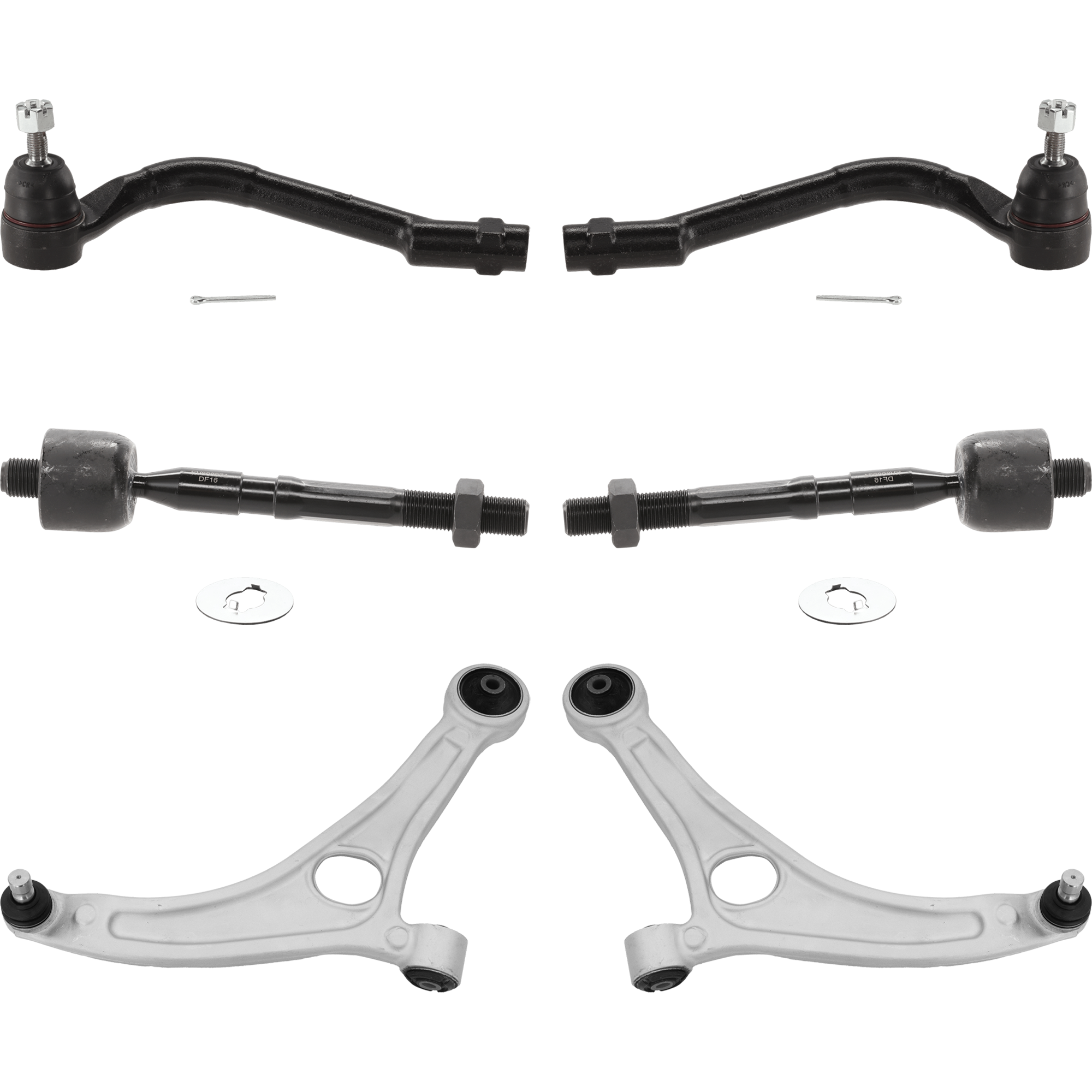 AM AZERA 15-17 SONATA 14-14 FRONT AND REAR SUSPENSION KIT RH AND LH 6 pc Kit with Tie Rod End SKU KIT 122024 C716 OEM 1017314-2693909-4012572-577242