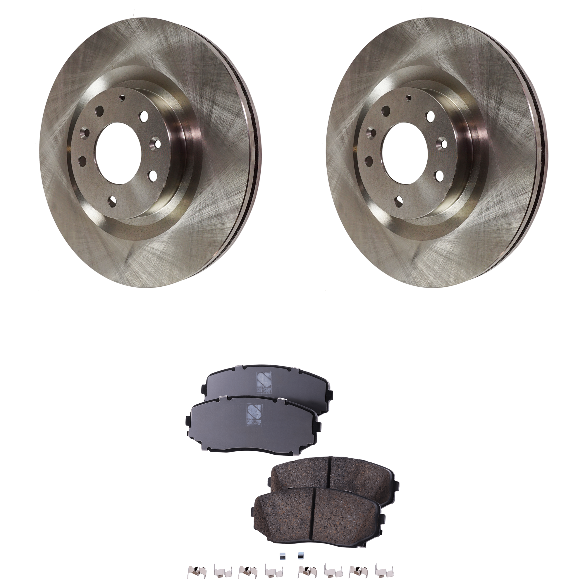 AM CX 9-07-15 FRONT BRAKE DISC AND PAD KIT 2 Wheel Set SKU KIT 122024 C739 OEM L2323325XA L2323325XB 7T4Z2001