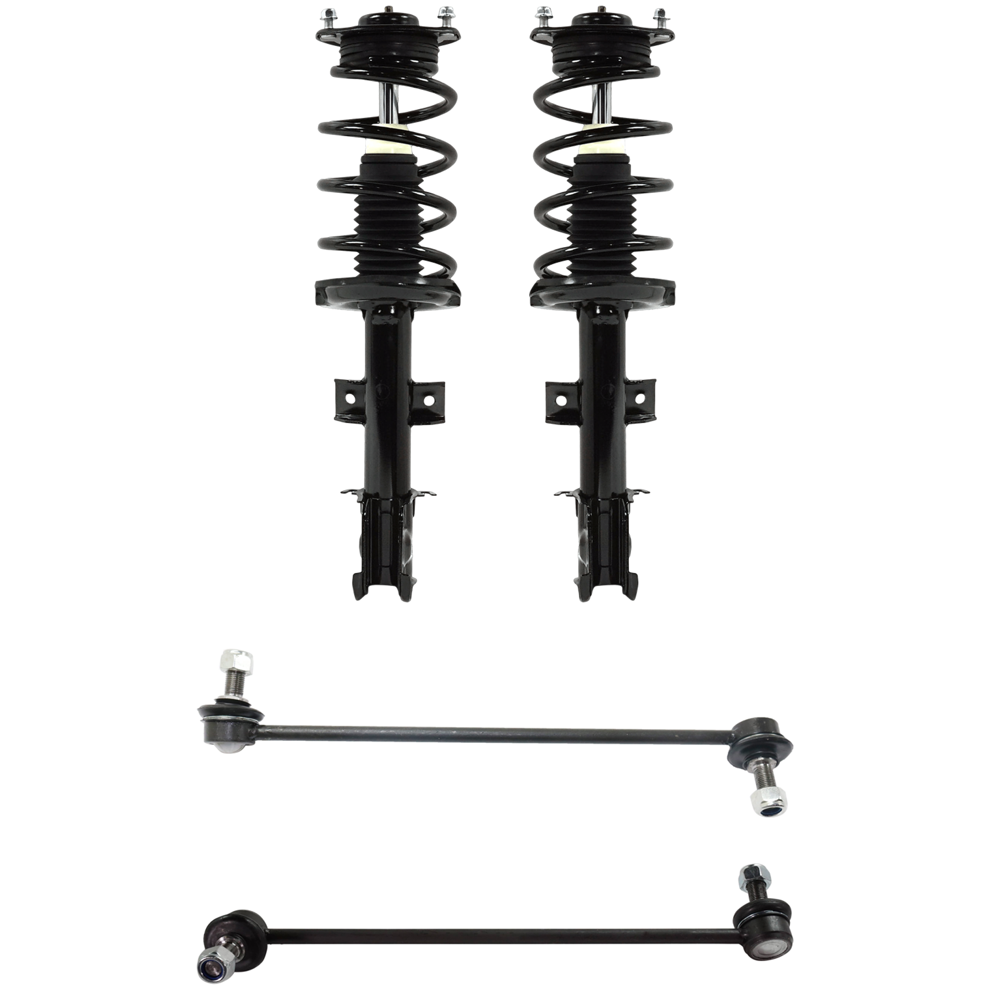 AM SORENTO 11-13 FRONT SUSPENSION KIT RH AND LH 2.4L Eng. FWD 3.5L Eng. w Sport Package 4 pc Kit with Shock Absorber and Strut Assembly and Sway Bar Link SKU KIT 122024 C740 OEM 548402B000-548402B200-548302B0