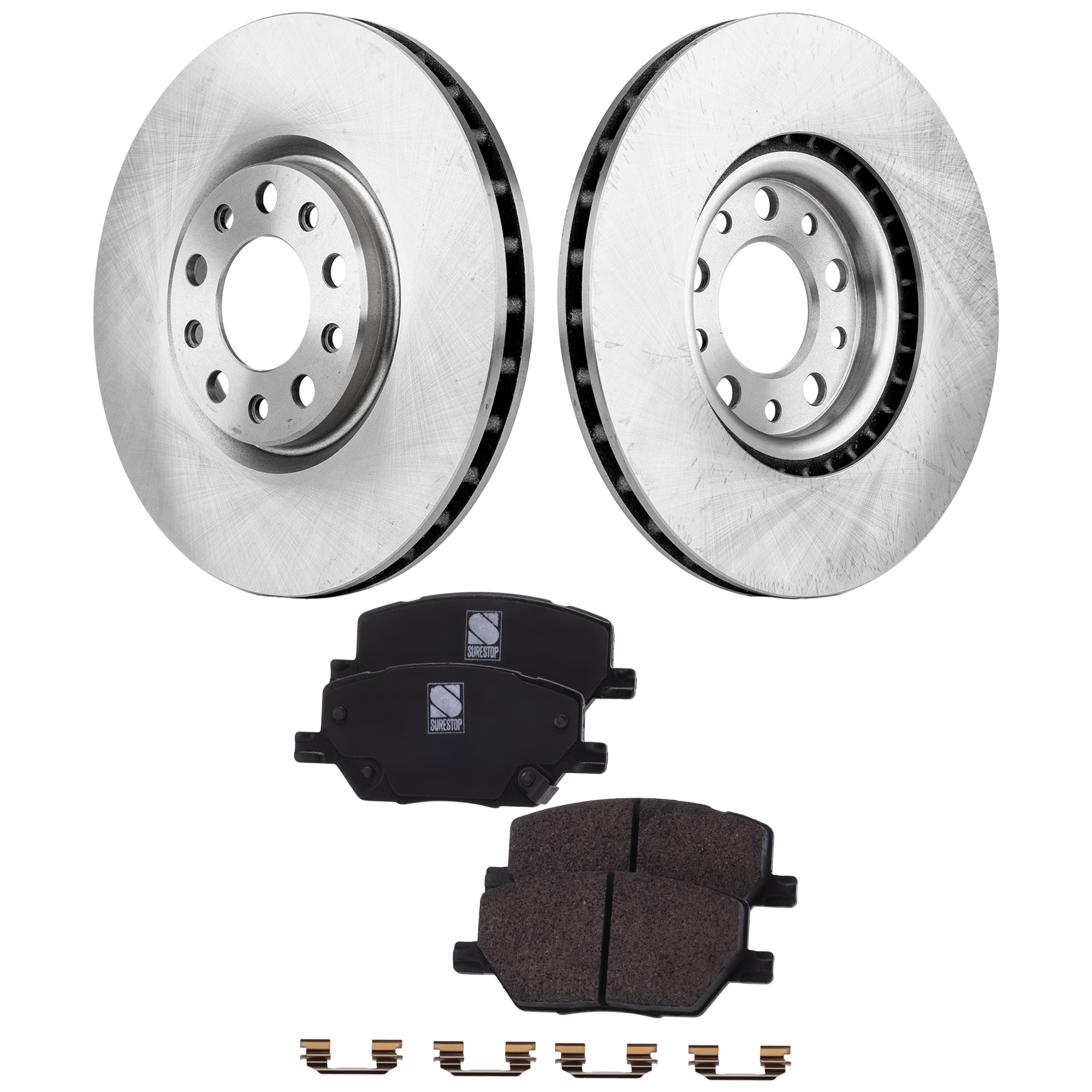 AM 500X 16-21 RENEGADE 15-21 FRONT BRAKE DISC AND PAD KIT 4 pc kit Plain Surface Vented 5 Lugs SKU KIT 122024 C744 OEM 0077367282-0077367518001-52094