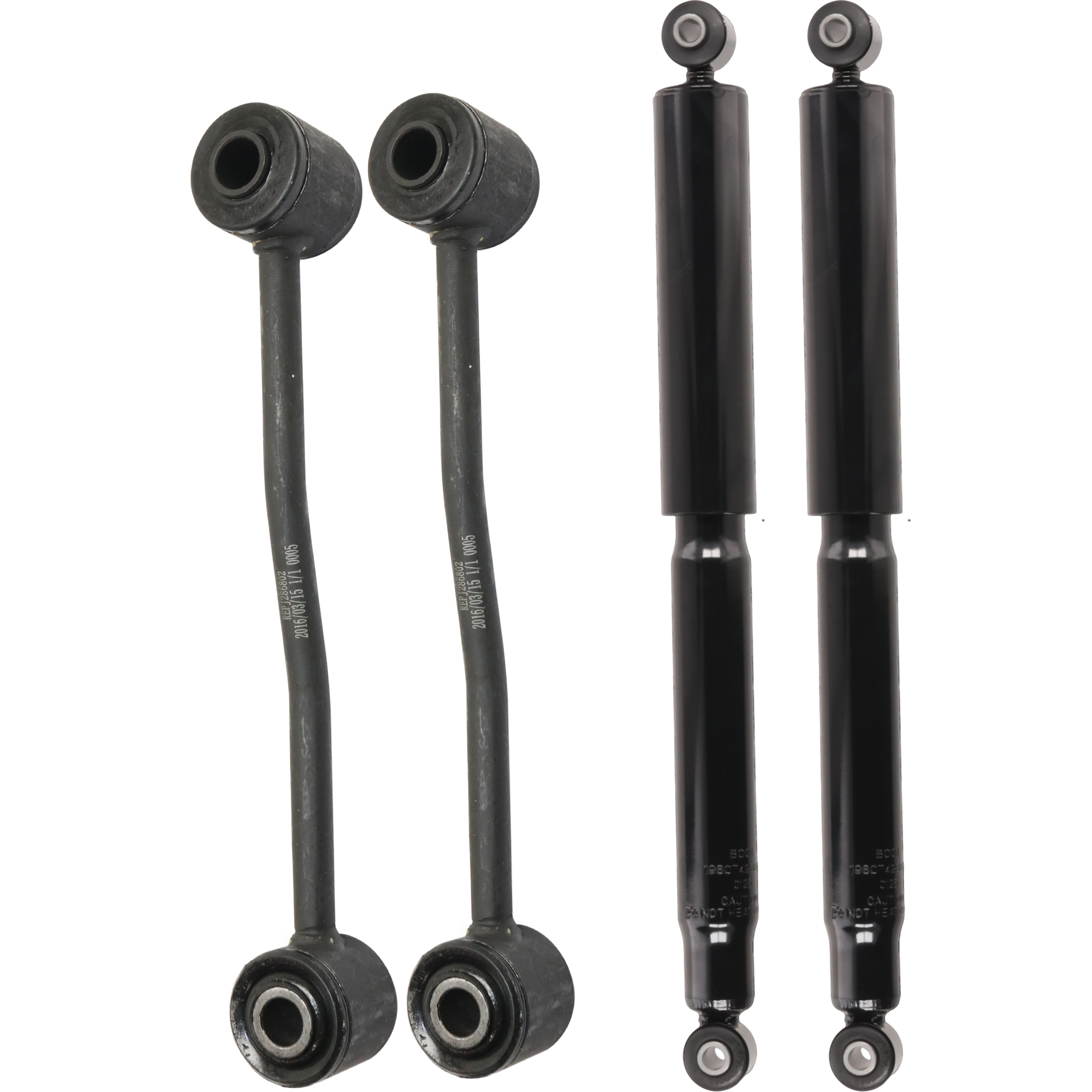 AM GRAND CHEROKEE 99-04 REAR SHOCK RH AND LH Gas Charged Monotube 4 pc kit with Sway Bar Link SKU KIT 122024 C747 OEM 52088221AG 18450-2651602-54513