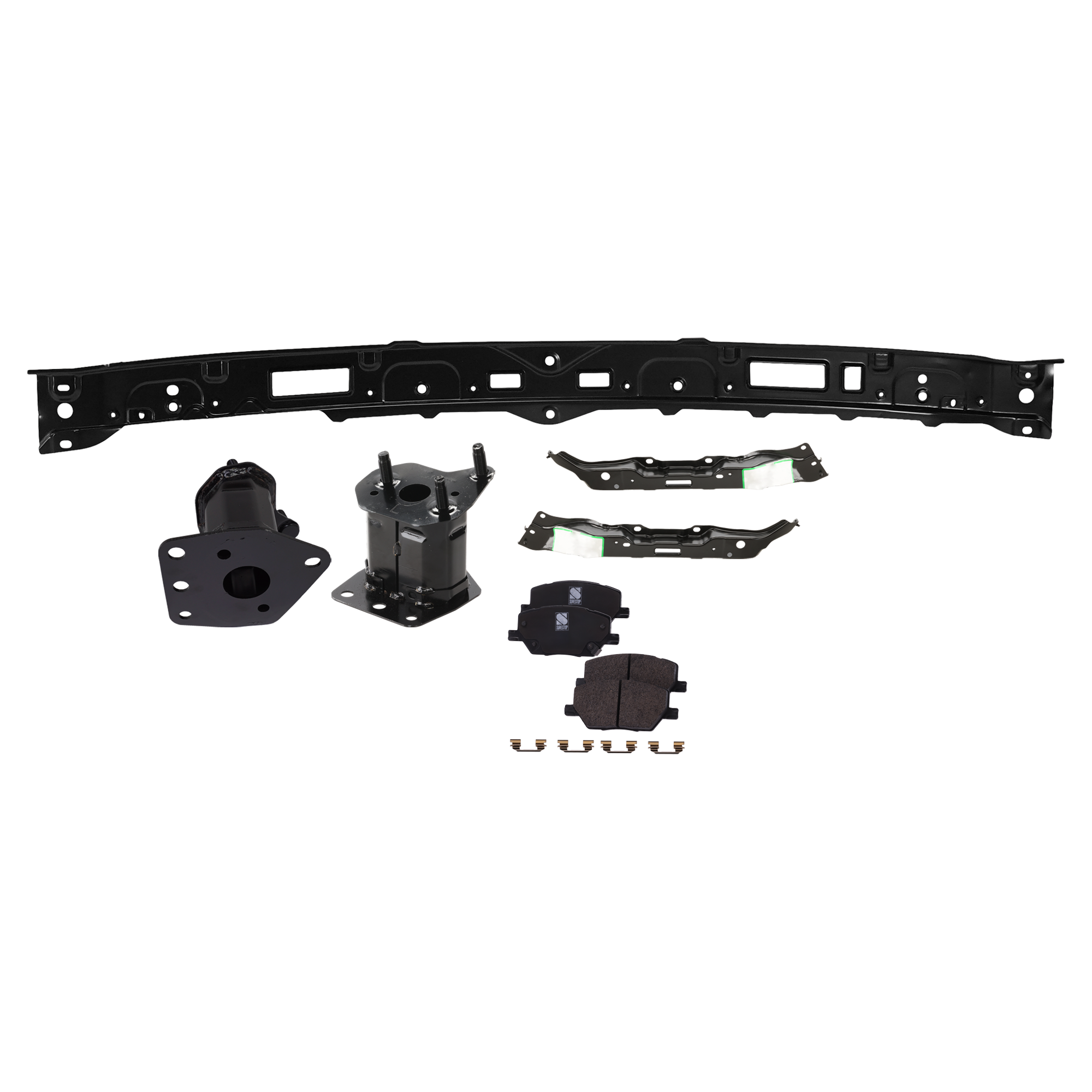 AM TUNDRA 07-13 FRONT BUMPER BRACKET RH AND LH Bar Steel 5 pc kit with Bumper Retainer SKU KIT 122024 C753 Partslink TO1066162 TO1067168 TO1067162 TO1033108 TO1032108 TO1010101 OEM 520250C010-520260C010-525370C0