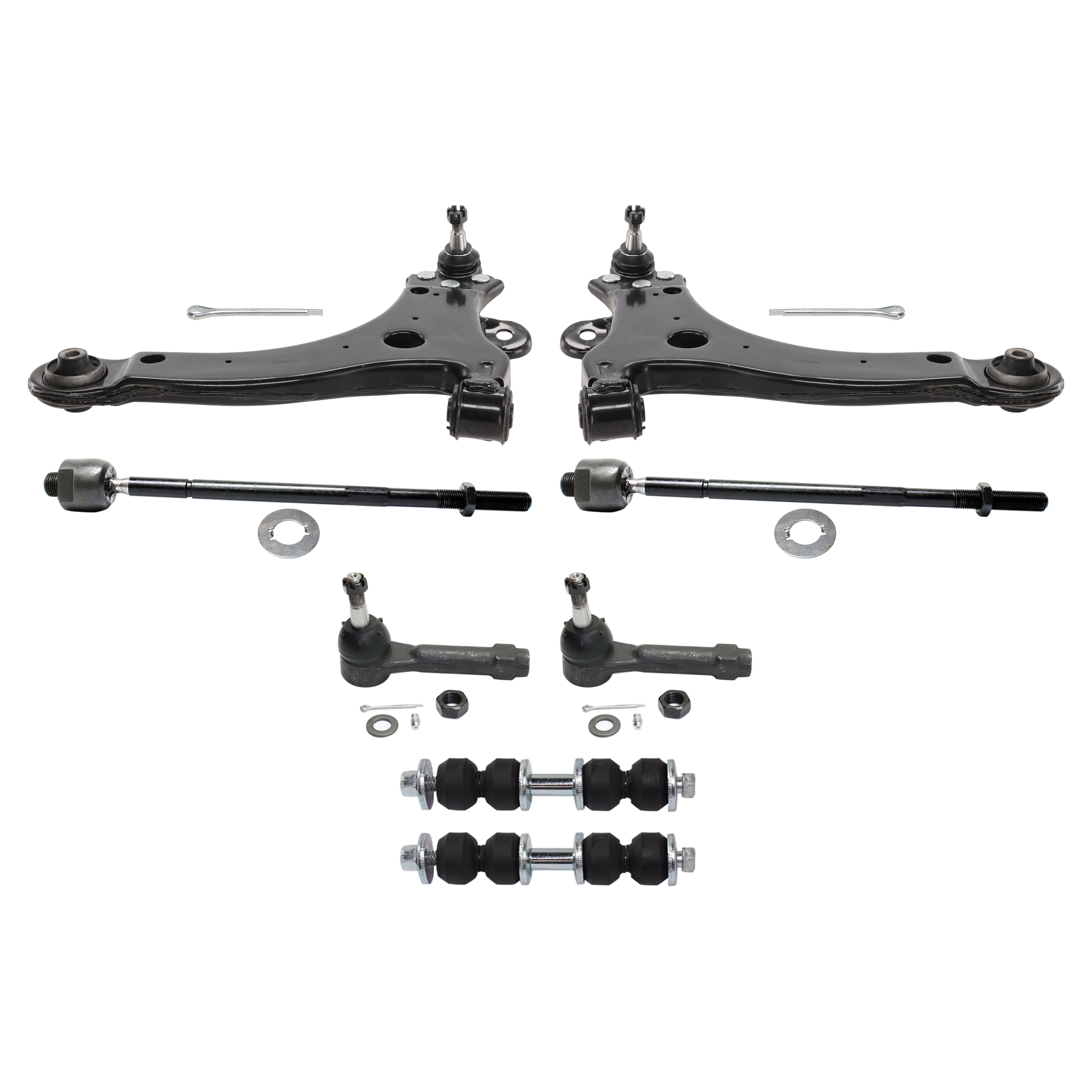 AM MONTANA 99-05 VENTURE 97-05 FRONT CONTROL ARM RH AND LH Lower w ball joint s 8 pc Kit with Sway Bar Link and Tie Rod End SKU KIT 122024 C765 OEM 10344930-10420754-10344931-104