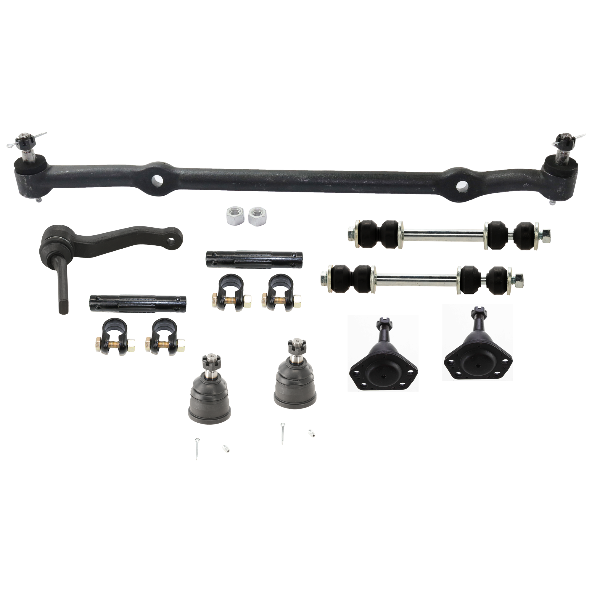AM CENTURY 78-81 REGAL 78-87 FRONT CENTER LINK 10 pc kit with Ball Joint Idler Arm Sway Bar Link and Tie Rod Adjusting Sleeve SKU KIT 122024 C767 OEM 804909-1382007-2721151-2721