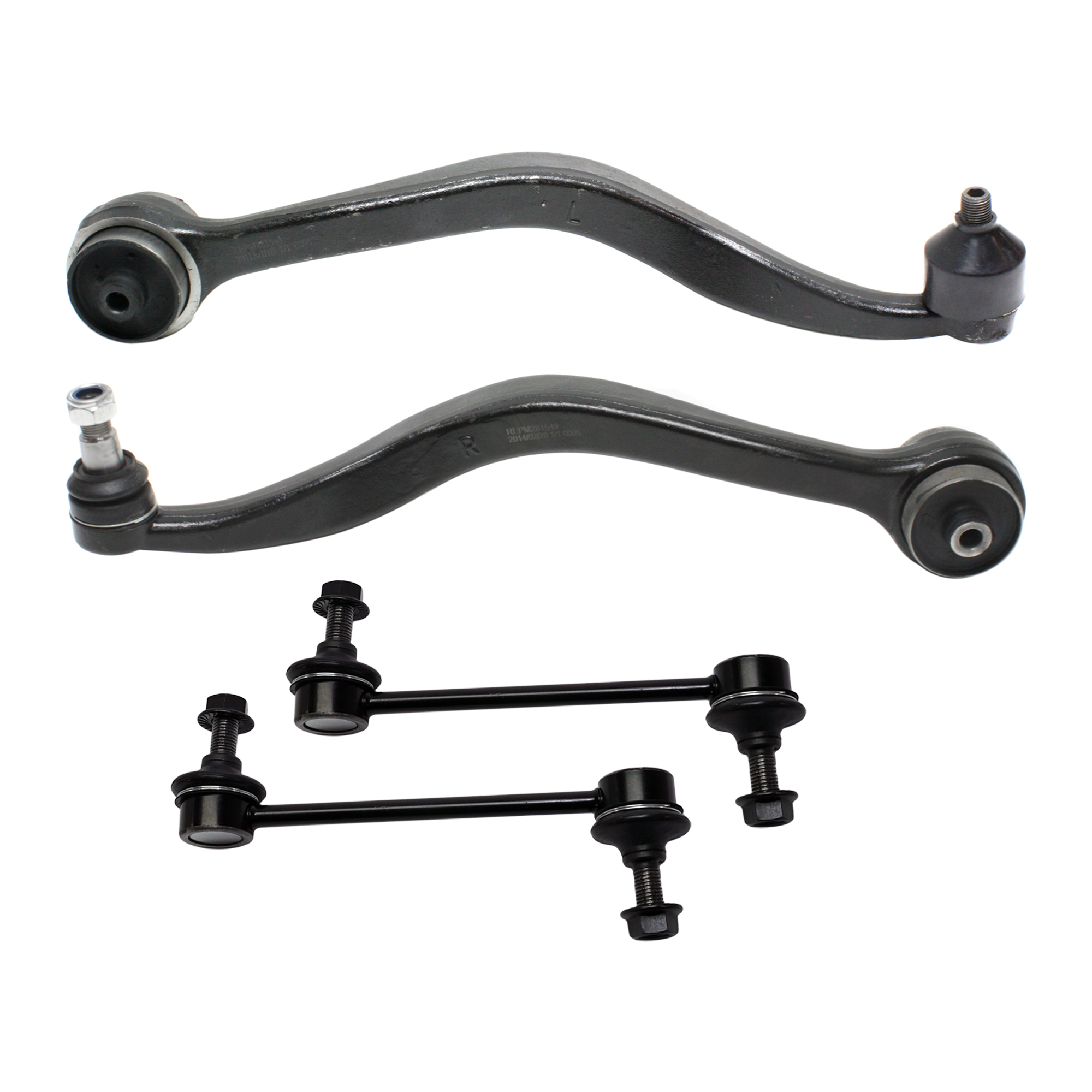 AM MKZ 09-12 FUSION 10-12 FRONT CONTROL ARM RH AND LH Lower Rearward w ball joint s 4 pc Kit with Sway Bar Link SKU KIT 122024 C778 OEM BE5Z3078B BE5Z3079A GR1A34J50