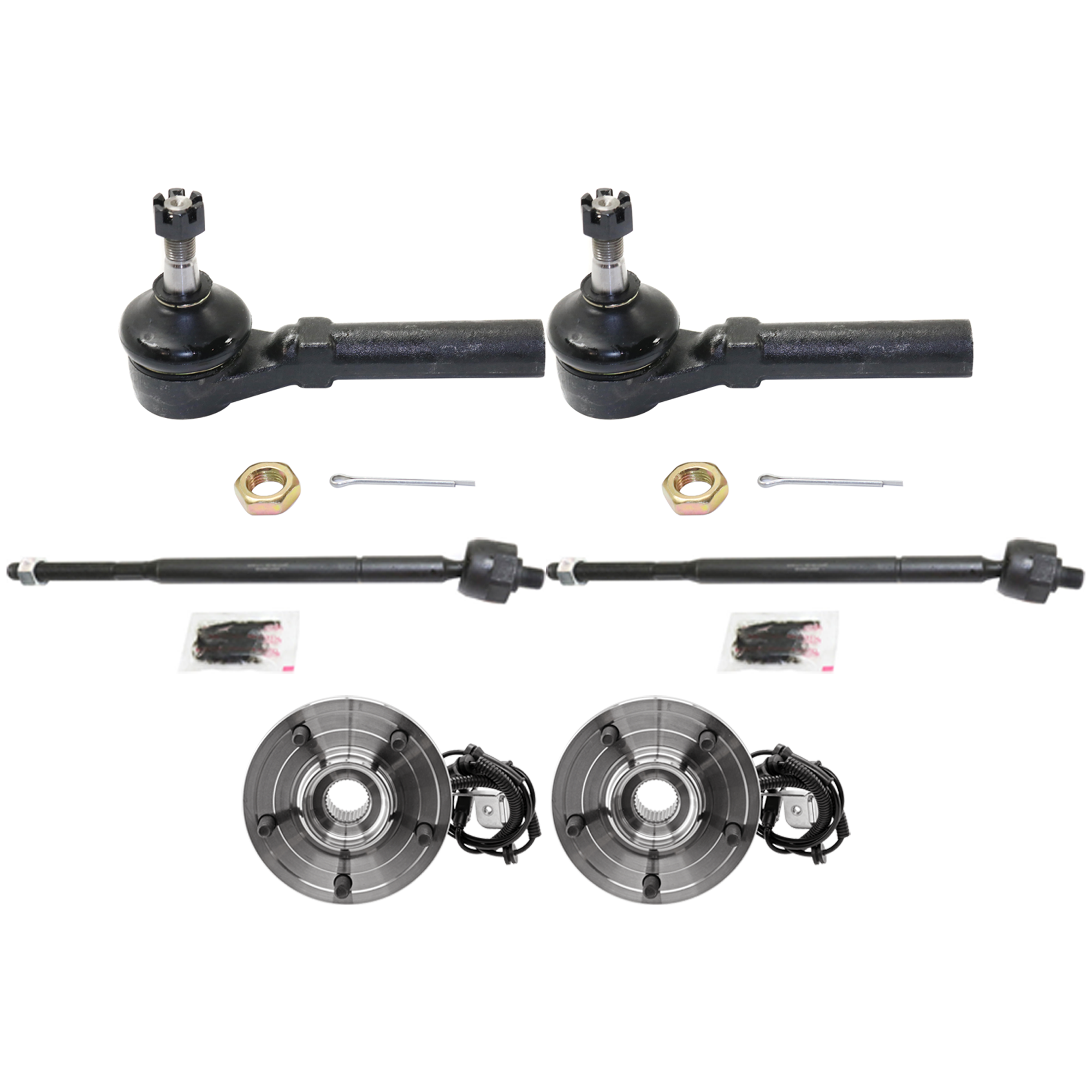 AM TOWN COUNTRY GRAND CARAVAN 08-10 FRONT SUSPENSION KIT RH AND LH 6 pc Kit with Tie Rod End SKU KIT 122024 C782 OEM 5154214AA 2695621-4051203-4743