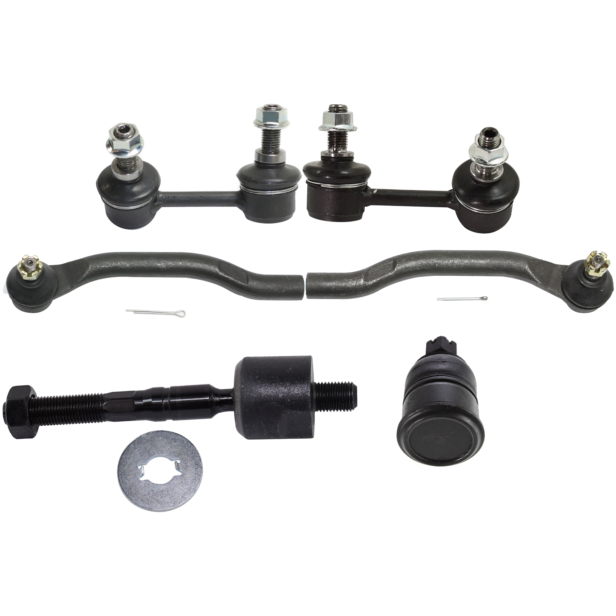 AM ACCORD 98-02 FRONT TIE ROD RH AND LH Inner and Outer 8 pc kit with Ball Joint and Sway Bar Link SKU KIT 122024 C807 OEM 1014619-46A0636A 53560S84A01