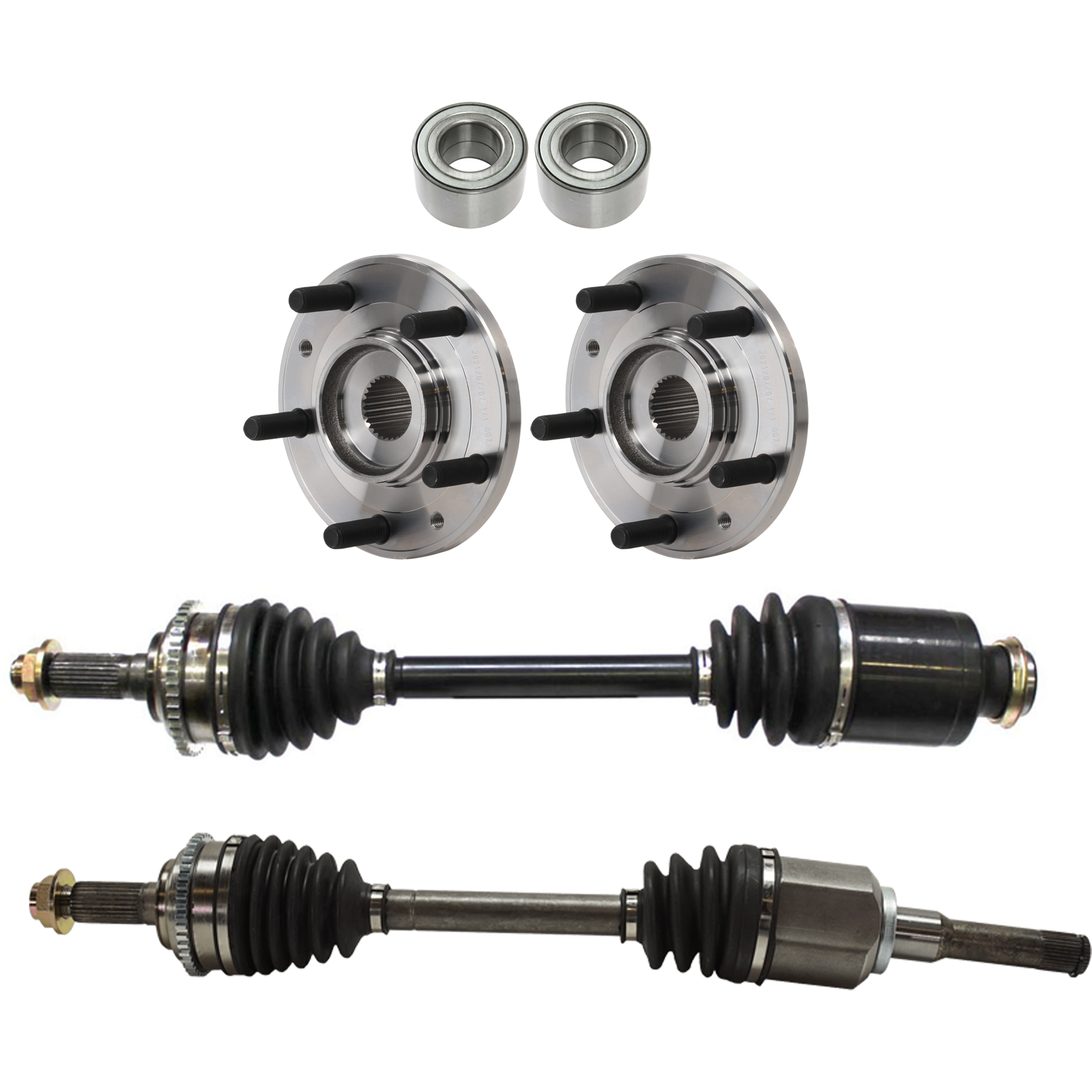 AM FUSION 10-12 MILAN 10-11 FRONT CV AXLE ASSEMBLY RH AND LH Includes Axle Nut 2.3L 2.5L Eng. 6 pc kit with Wheel Bearing and Wheel Hub SKU KIT 122024 C84 OEM 6E5Z1104AB